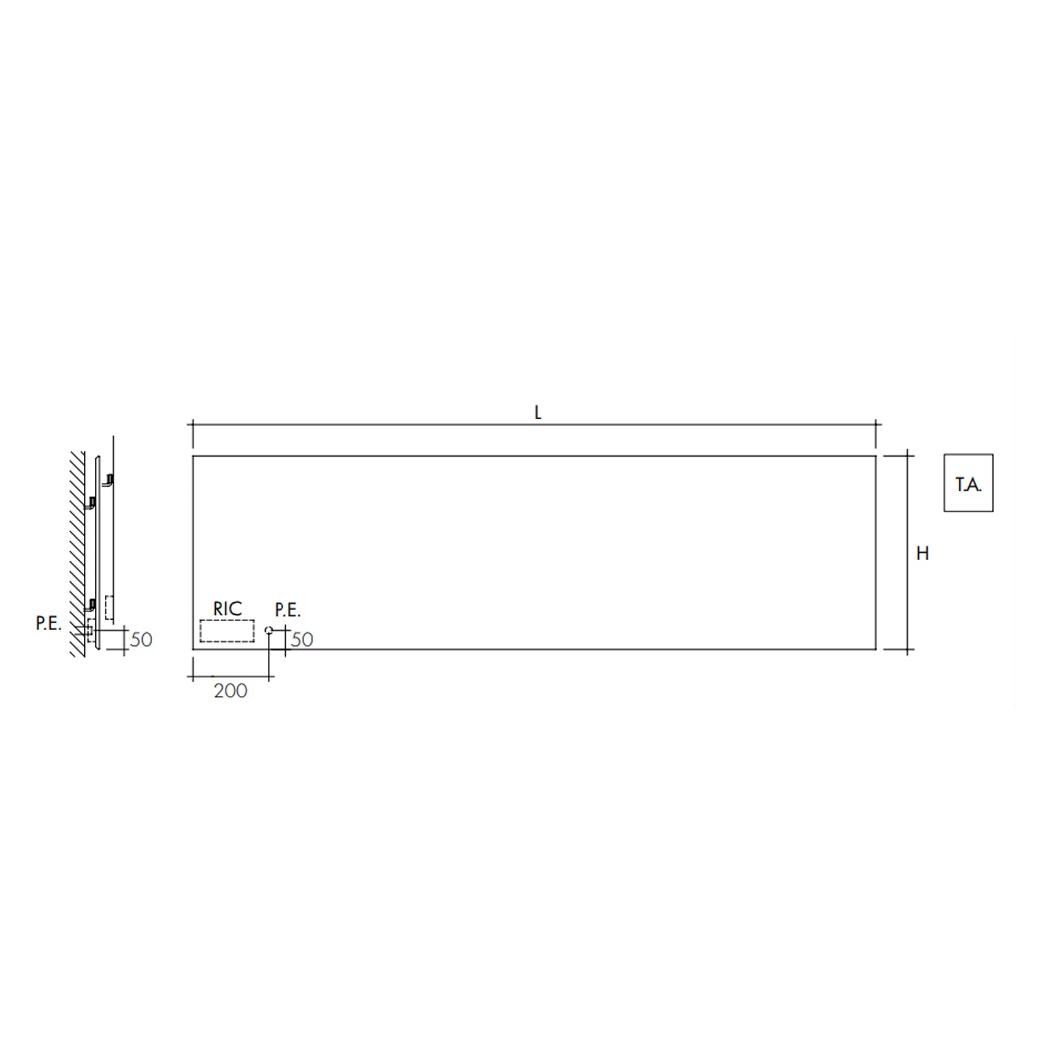 Termoarredo elettrico a piastra orizzontale Scirocco modello TermoCrea Bianco 510x1800 mm by CeramicStore | Lo specialista del tuo bagno