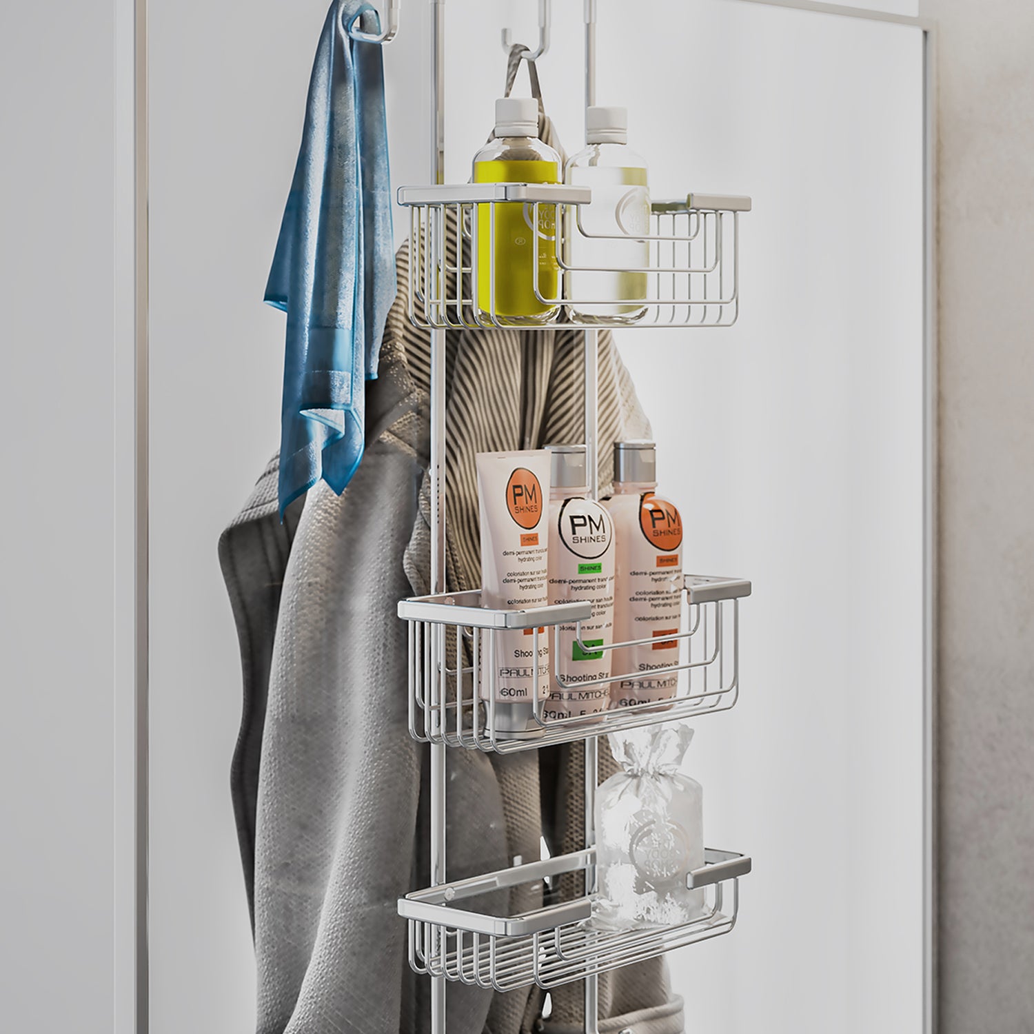 Portaoggetti doccia appendibile a 3 ripiani in Ottone modello Apollo di Gedy - Cromato by CeramicStore | Lo specialista del tuo bagno