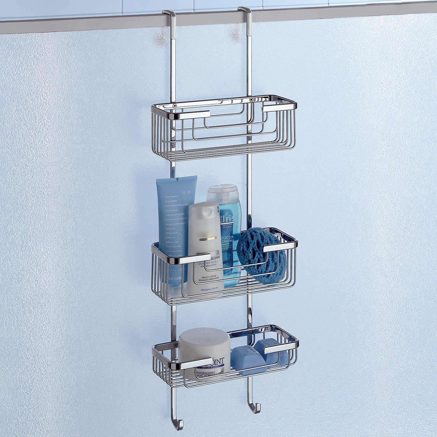 Portaoggetti doccia appendibile a 3 ripiani in Ottone modello Apollo di Gedy - Cromato by CeramicStore | Lo specialista del tuo bagno