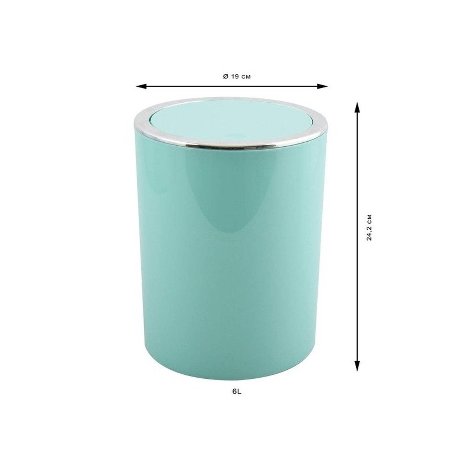 Cestino 6L in ABS modello Kamaka con coperchio basculante rimovibile - Verde Pastello by CeramicStore | Lo specialista del tuo bagno