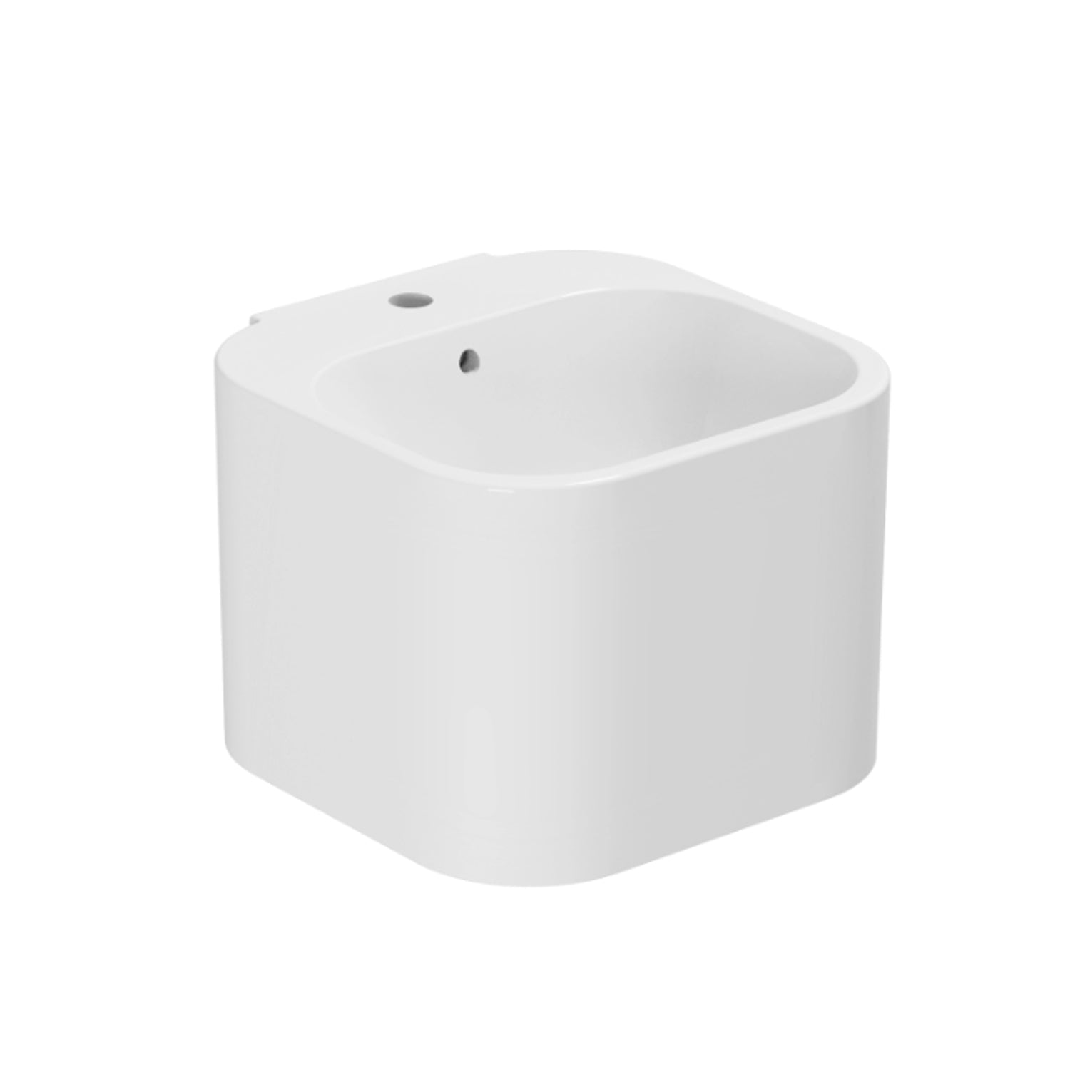 Lavabo Azzurra Tandem con cesto contenitore e foro rubinetteria 44x43 cm - Bianco lucido by CeramicStore | Lo specialista del tuo bagno