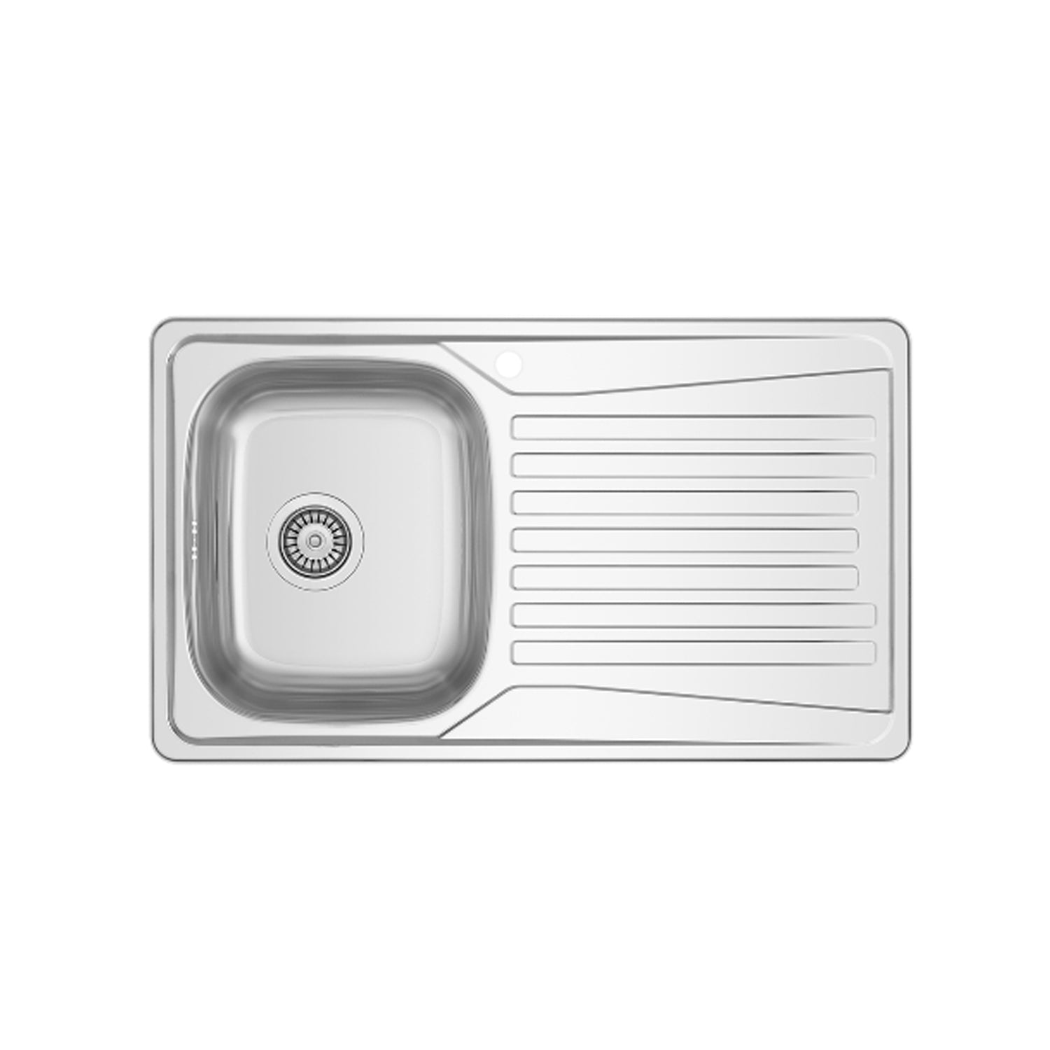 Lavello da cucina in acciaio inox modello LS04 con sgocciolatoio a destra 80x50 cm by CeramicStore | Lo specialista del tuo bagno