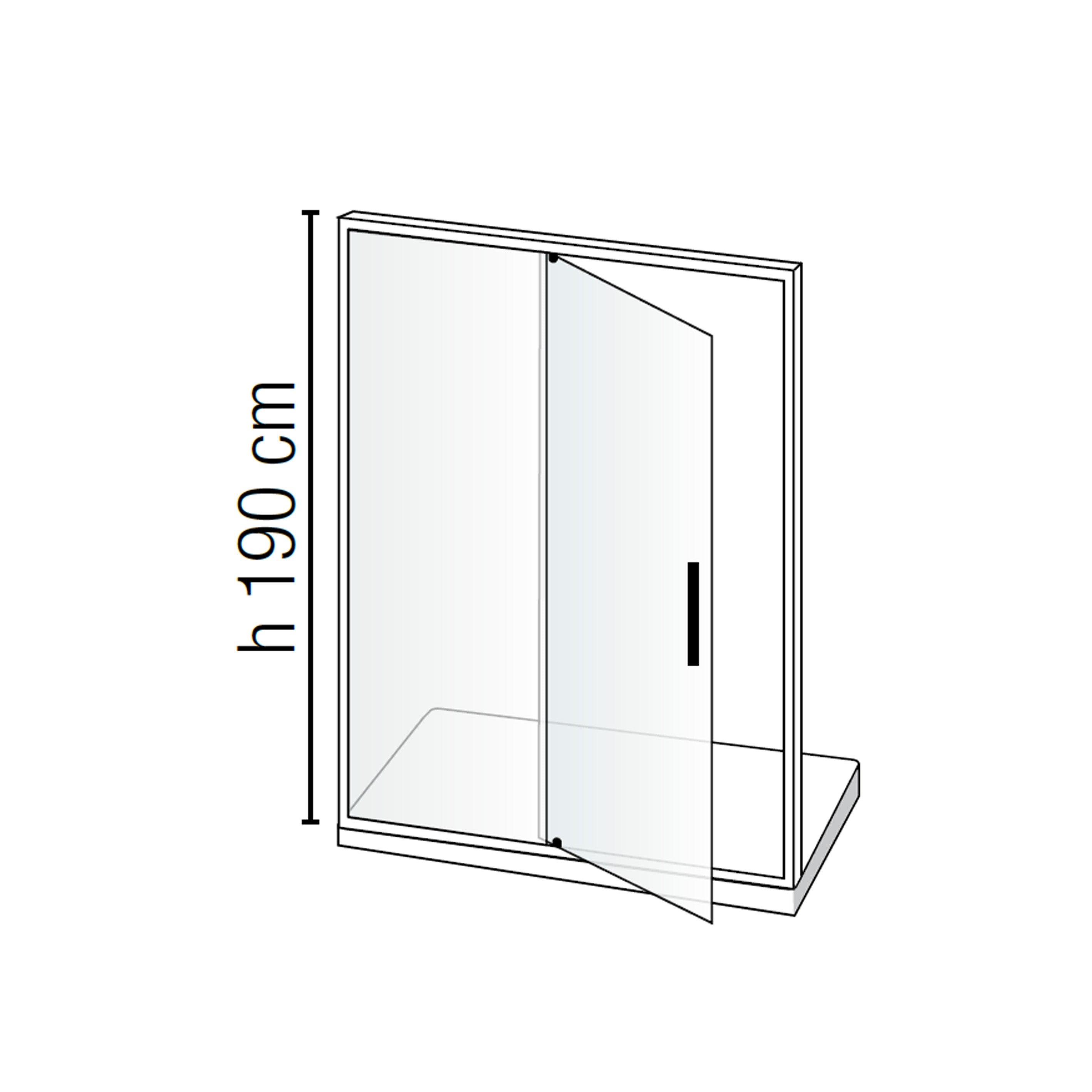 Box doccia ad un anta battente a nicchia 130cm h190 cristallo trasparente e profili bianchi linea Domingo by CeramicStore | Lo specialista del tuo bagno
