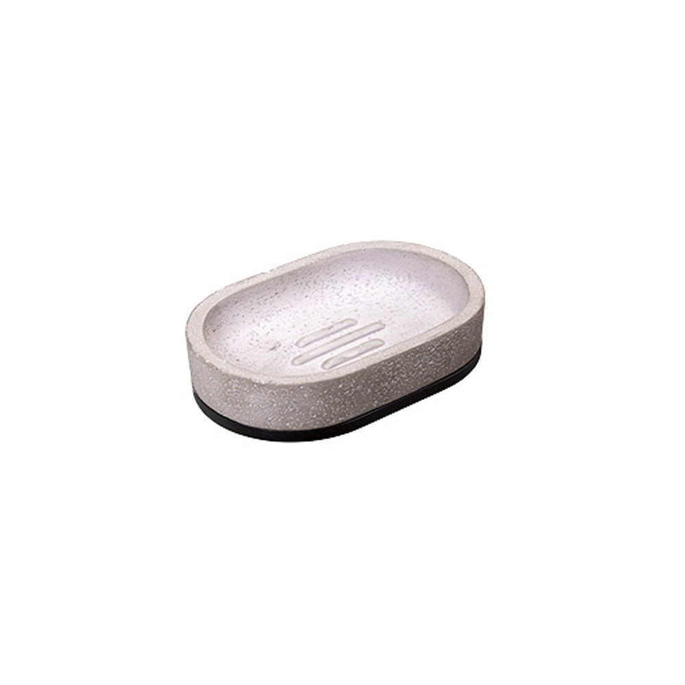 Porta Sapone da parete 'Satu' in cemento by Cipi - cm 12,2 x11,2 x 3h - Supporto in alluminio verniciato - Nero by CeramicStore | Lo specialista del tuo bagno