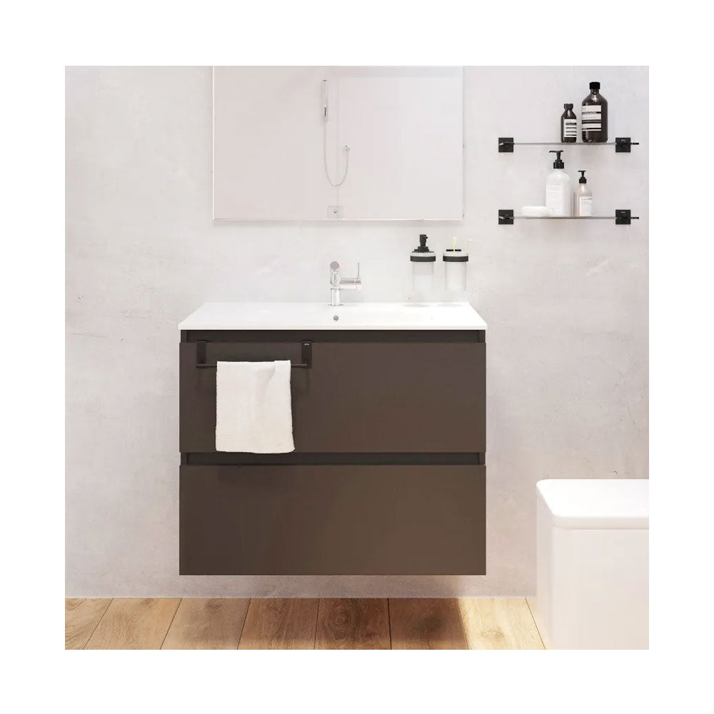 Porta asciugamani da appoggio in ottone verniciato della collezione 'Stick' by Cosmic - cm 28 - Nero by CeramicStore | Lo specialista del tuo bagno