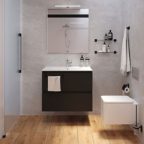 Porta asciugamani da appoggio in ottone verniciato della collezione 'Stick' by Cosmic - cm 38 - Nero by CeramicStore | Lo specialista del tuo bagno