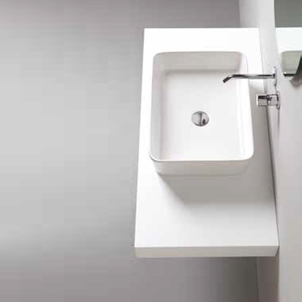 Lavabo da appoggio 'Zeta' Ceramica Azzurra 50x38 cm