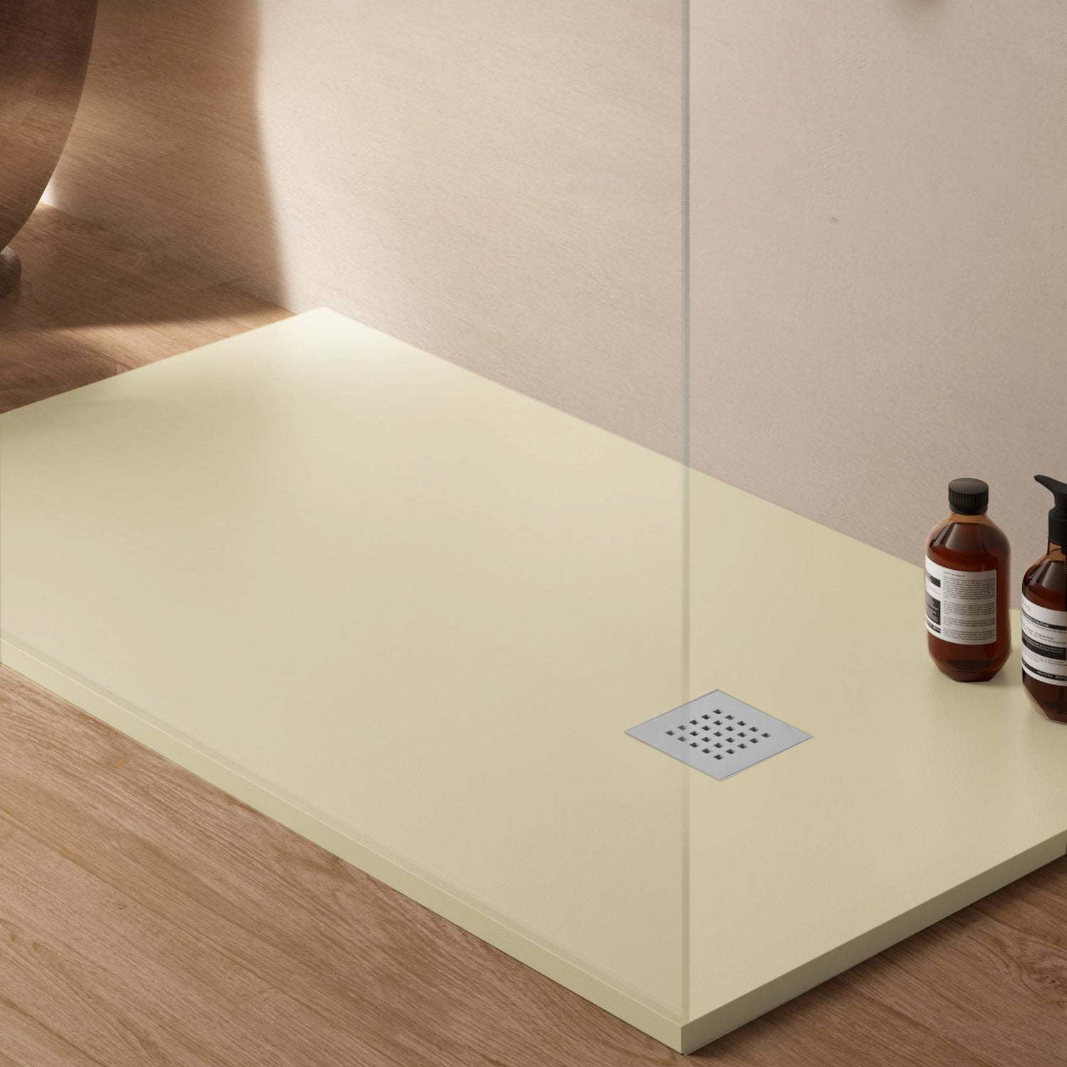 Piatto doccia in ceramica alta pressione effetto levigato 140x70 colore Avorio Petra H3