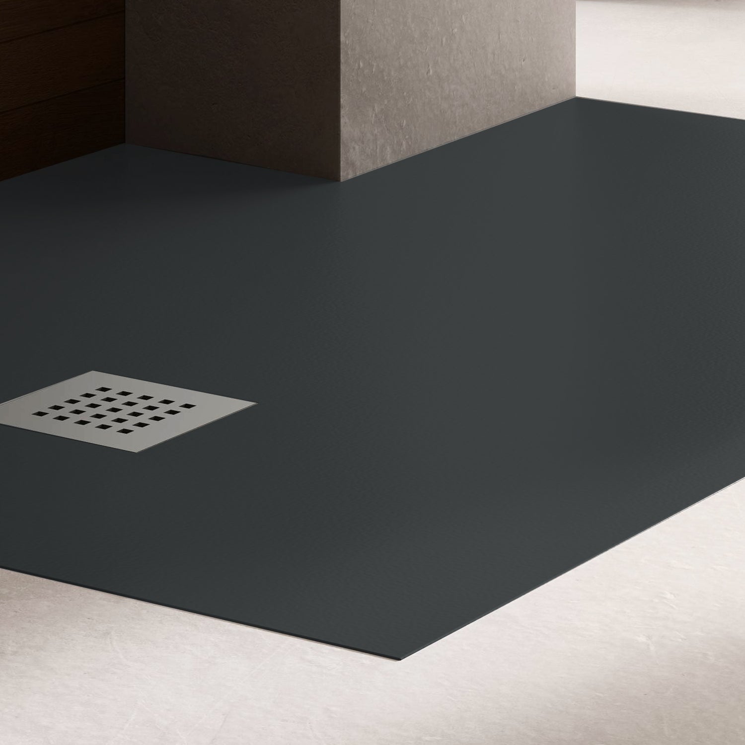 Piatto doccia in ceramica alta pressione effetto levigato 120x70 colore Nero Petra H3