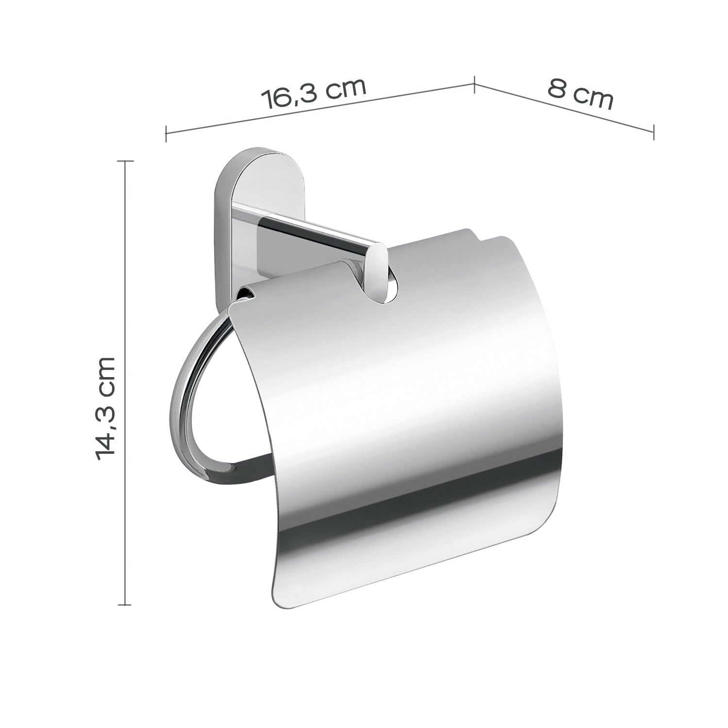Portarotolo coperto in Acciaio Inox Gedy serie Febo - Cromato