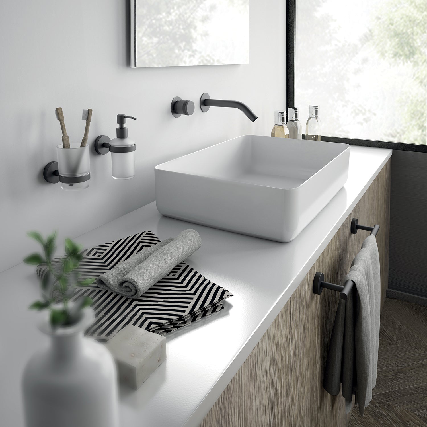 Portasapone a muro in Acciaio Inox Eros di Gedy - Nero Matt by CeramicStore | Lo specialista del tuo bagno