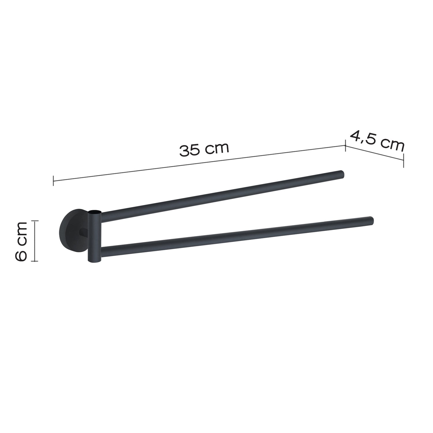 Portasalviette a snodo a muro in Acciaio Inox Eros di Gedy - Nero Matt by CeramicStore | Lo specialista del tuo bagno