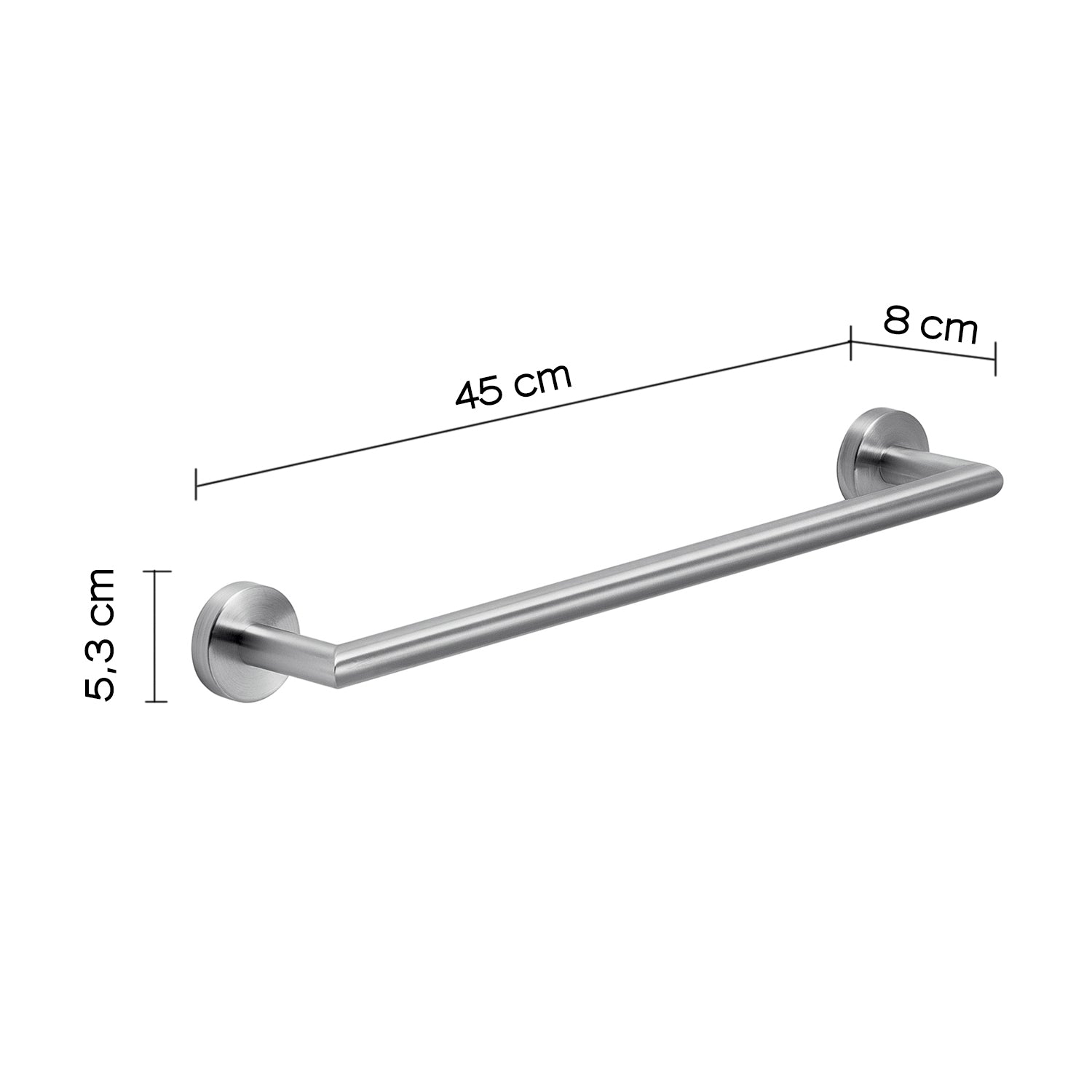 Portasalviette 45 cm in Acciaio Inox AISI 304 Gedy serie Project - Spazzolato by CeramicStore | Lo specialista del tuo bagno