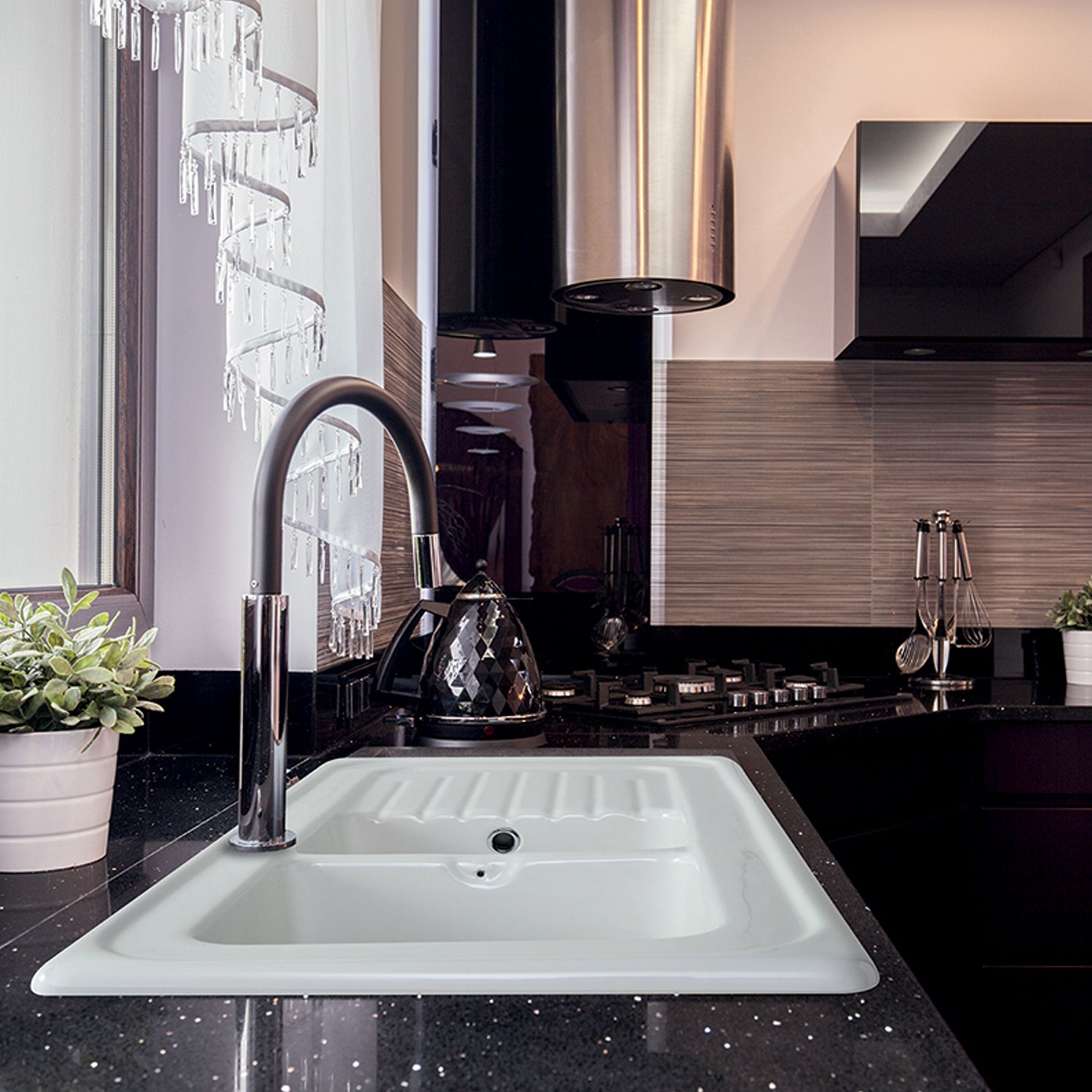 Lavello da incasso bianco in ceramica con 2 vasche 116x50 cm by CeramicStore | Lo specialista del tuo bagno