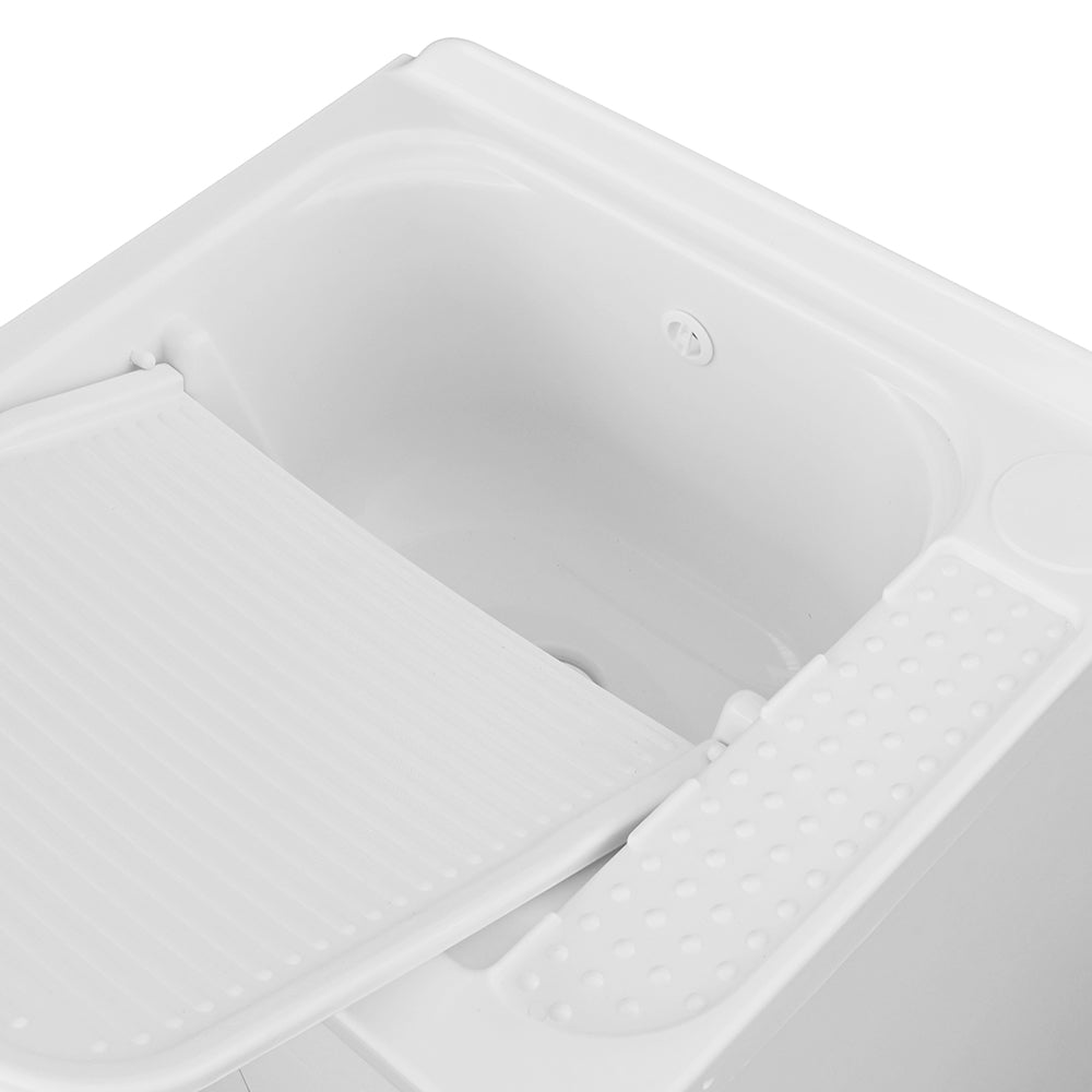 Lavatoio lavanderia con mobile idrofugo, vasca in resina e tavola in polipropilene 60x60 cm - Bianco by CeramicStore | Lo specialista del tuo bagno