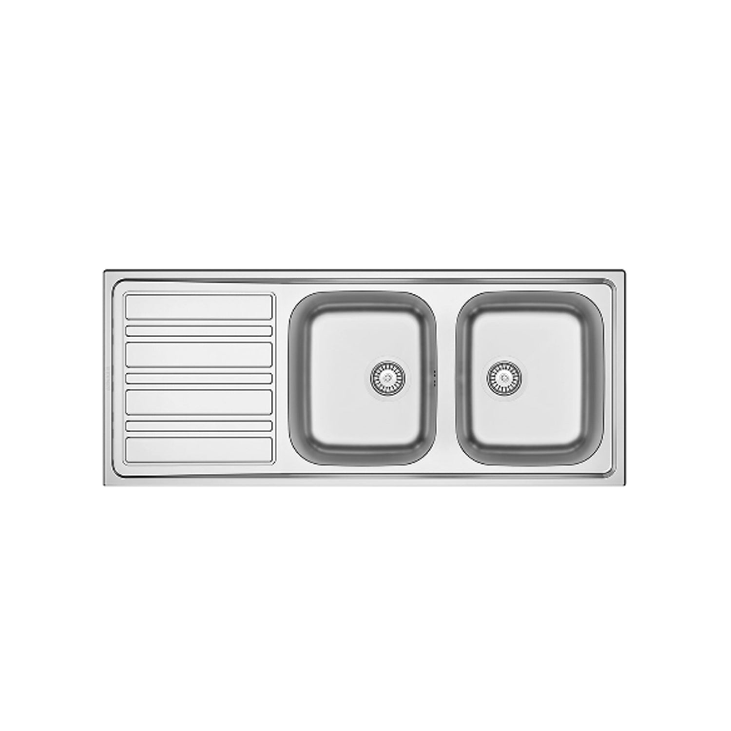 Lavello da cucina in acciaio inox modello LS06 con sgocciolatoio a sinistra 120x50 cm by CeramicStore | Lo specialista del tuo bagno