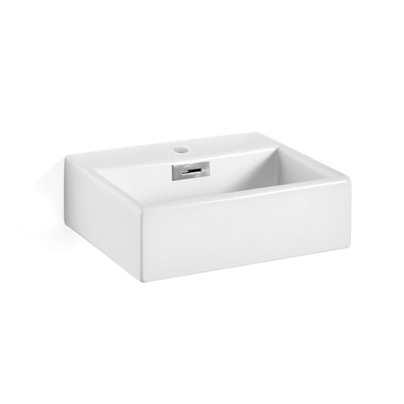 Lavabo da appoggio o muro in ceramica lucida con foro rubinetto e foro troppopieno senza piletta Lineabeta Quarelo cm 49,5x42 by CeramicStore | Lo specialista del tuo bagno