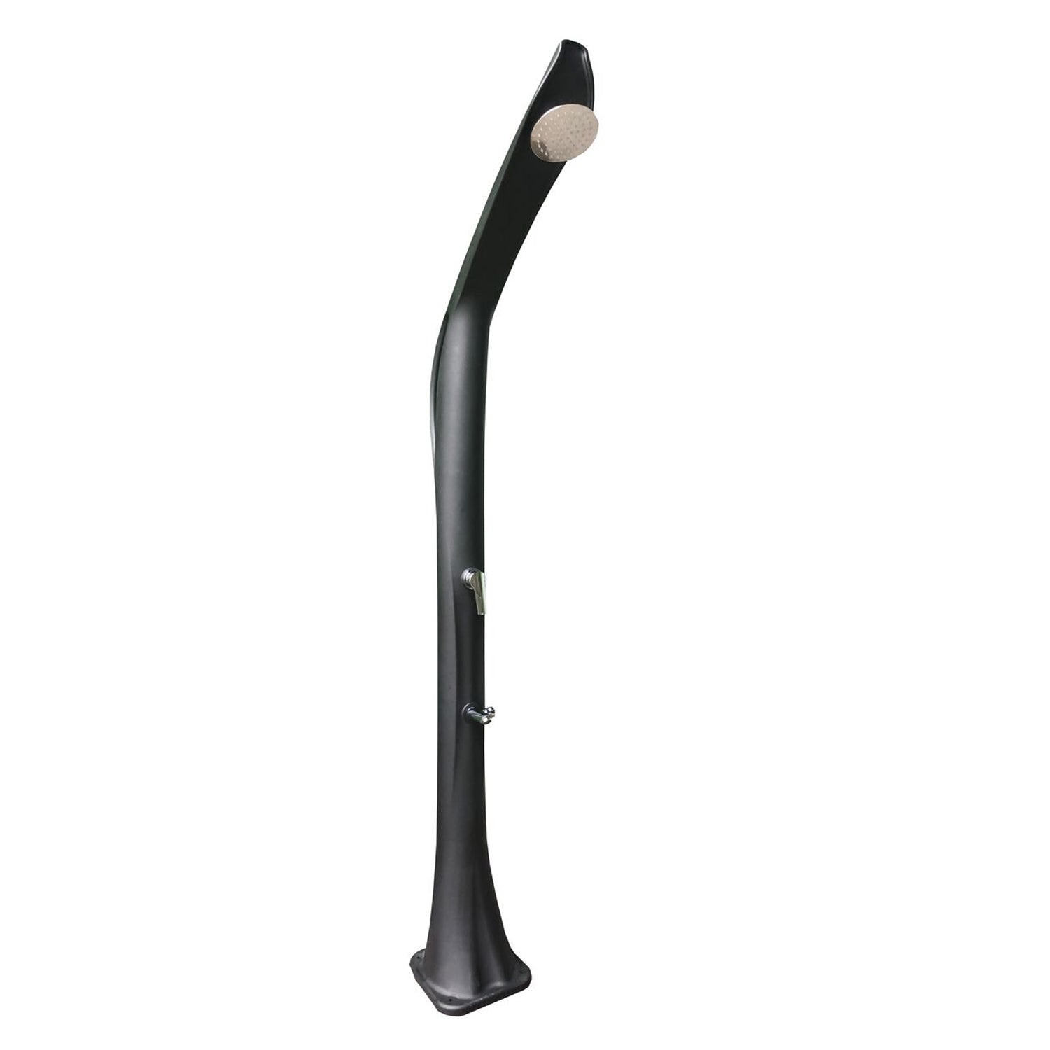 Colonna doccia solare in HDPE nero, con soffione 15 cm e lavapiedi by CeramicStore | Lo specialista del tuo bagno