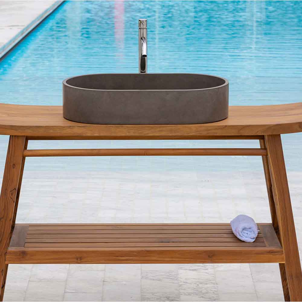 Mobile da bagno Consolle in teak Cipi ZENXXL per lavabo da appoggio by CeramicStore | Lo specialista del tuo bagno
