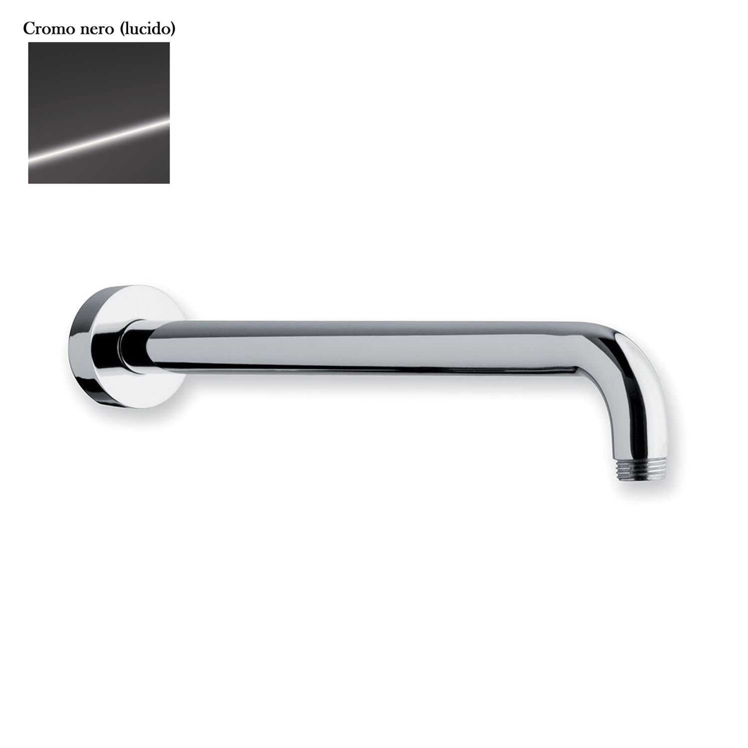 Braccio doccia lusso tondo in ottone lunghezza 350mm cromo nero by CeramicStore | Lo specialista del tuo bagno