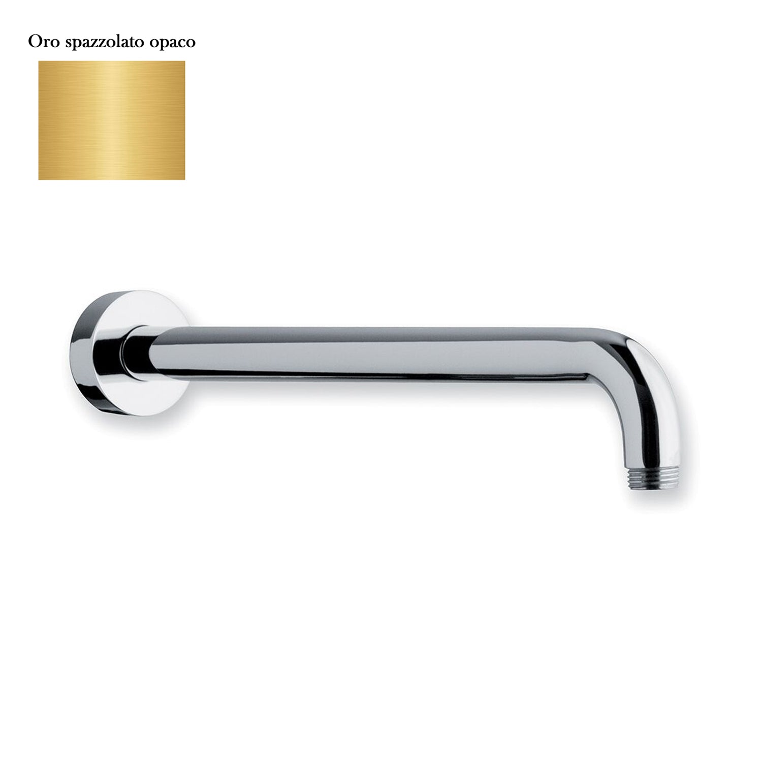 Braccio doccia lusso tondo in ottone lunghezza 350mm oro spazzolato by CeramicStore | Lo specialista del tuo bagno