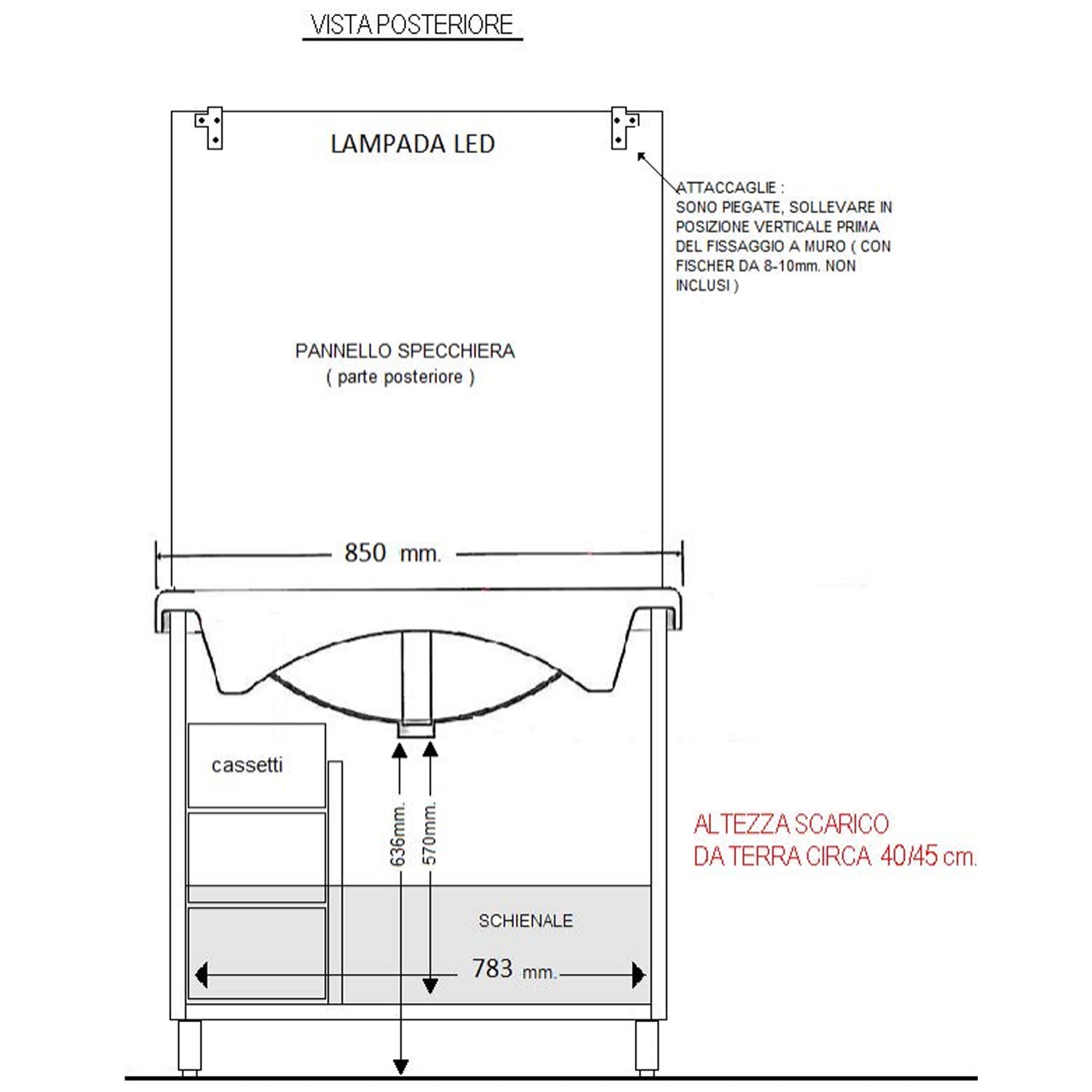 Mobile bagno modello Arianna con base 2 ante, Lavabo 85 e Specchiera finitura Olmo Caffਠby CeramicStore | Lo specialista del tuo bagno