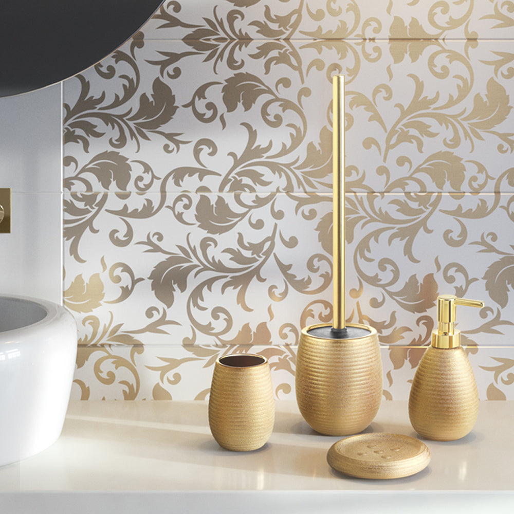 Set Accessori Bagno Gedy collezione Astrid in ceramica color oro by CeramicStore | Lo specialista del tuo bagno