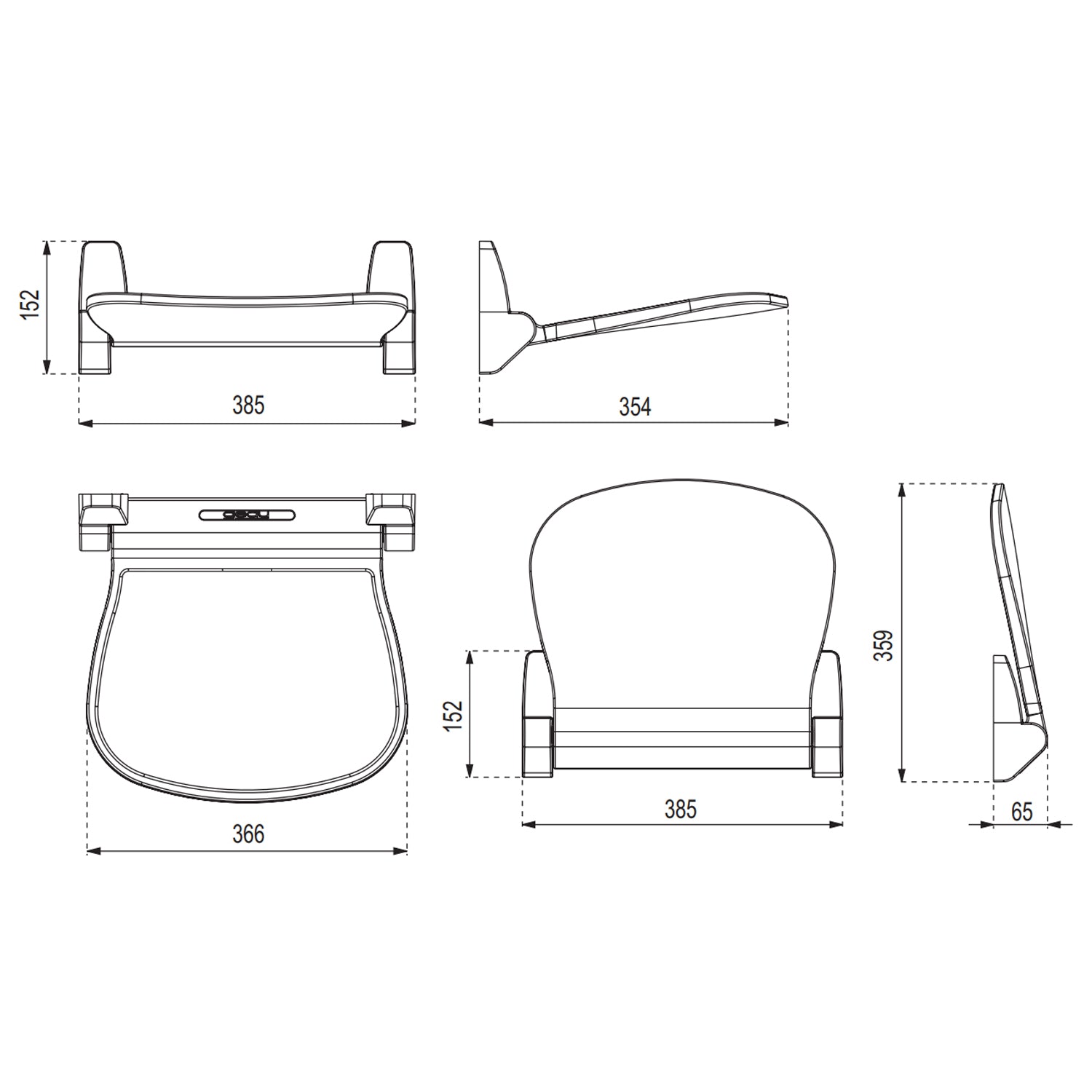 Sedile doccia ribaltabile per doccia Gedy modello Sound di Gedy - Bianco/Cromato by CeramicStore | Lo specialista del tuo bagno