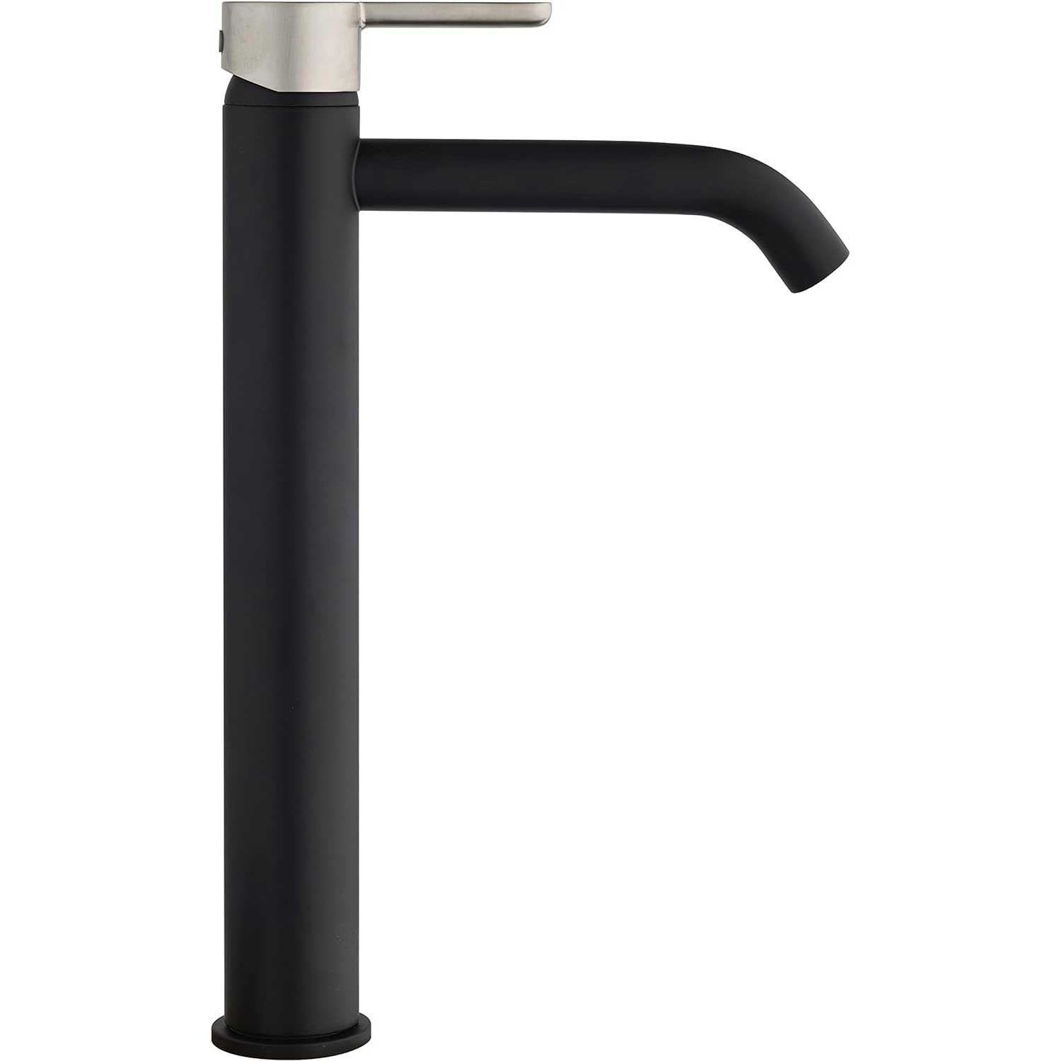 Miscelatore monocomando Lavabo Alto senza Scarico Nero con Maniglia satinata Tonino Lamborghini collezione Dark-light by CeramicStore | Lo specialista del tuo bagno