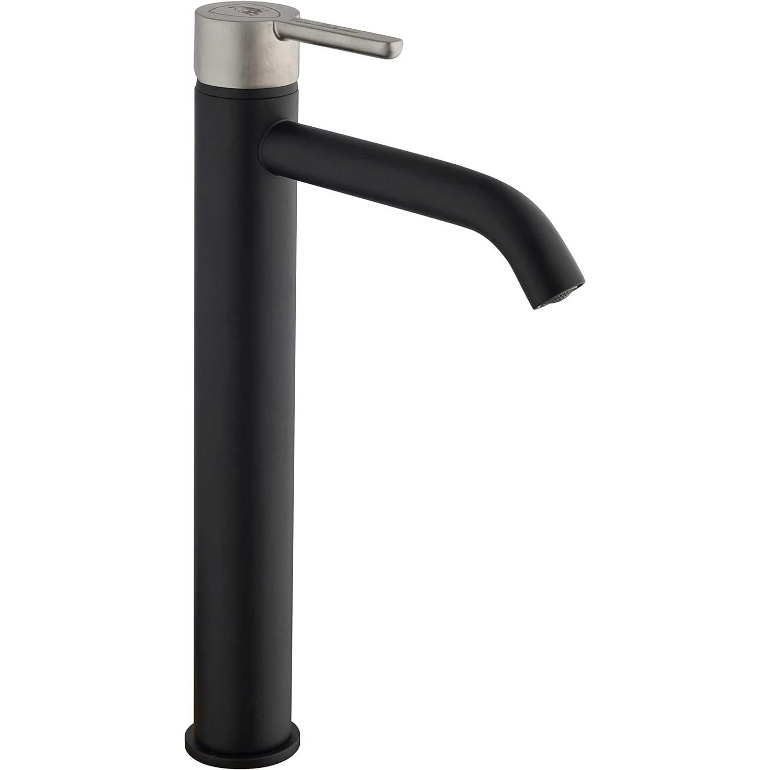 Miscelatore monocomando Lavabo Alto senza Scarico Nero con Maniglia satinata Tonino Lamborghini collezione Dark-light by CeramicStore | Lo specialista del tuo bagno