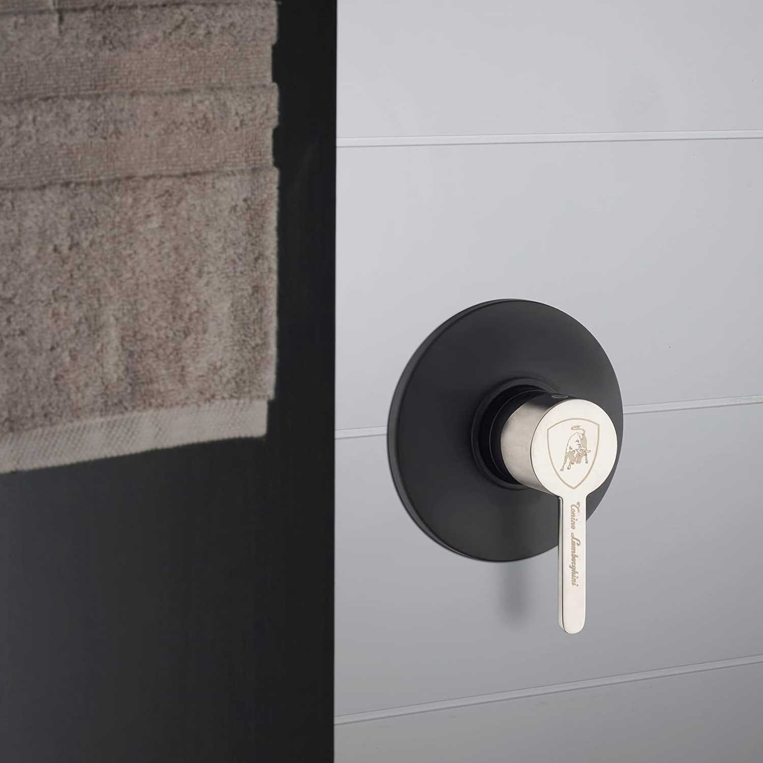 Miscelatore monocomando Doccia Incasso Nero con Maniglia satinata Tonino Lamborghini collezione Dark-light by CeramicStore | Lo specialista del tuo bagno