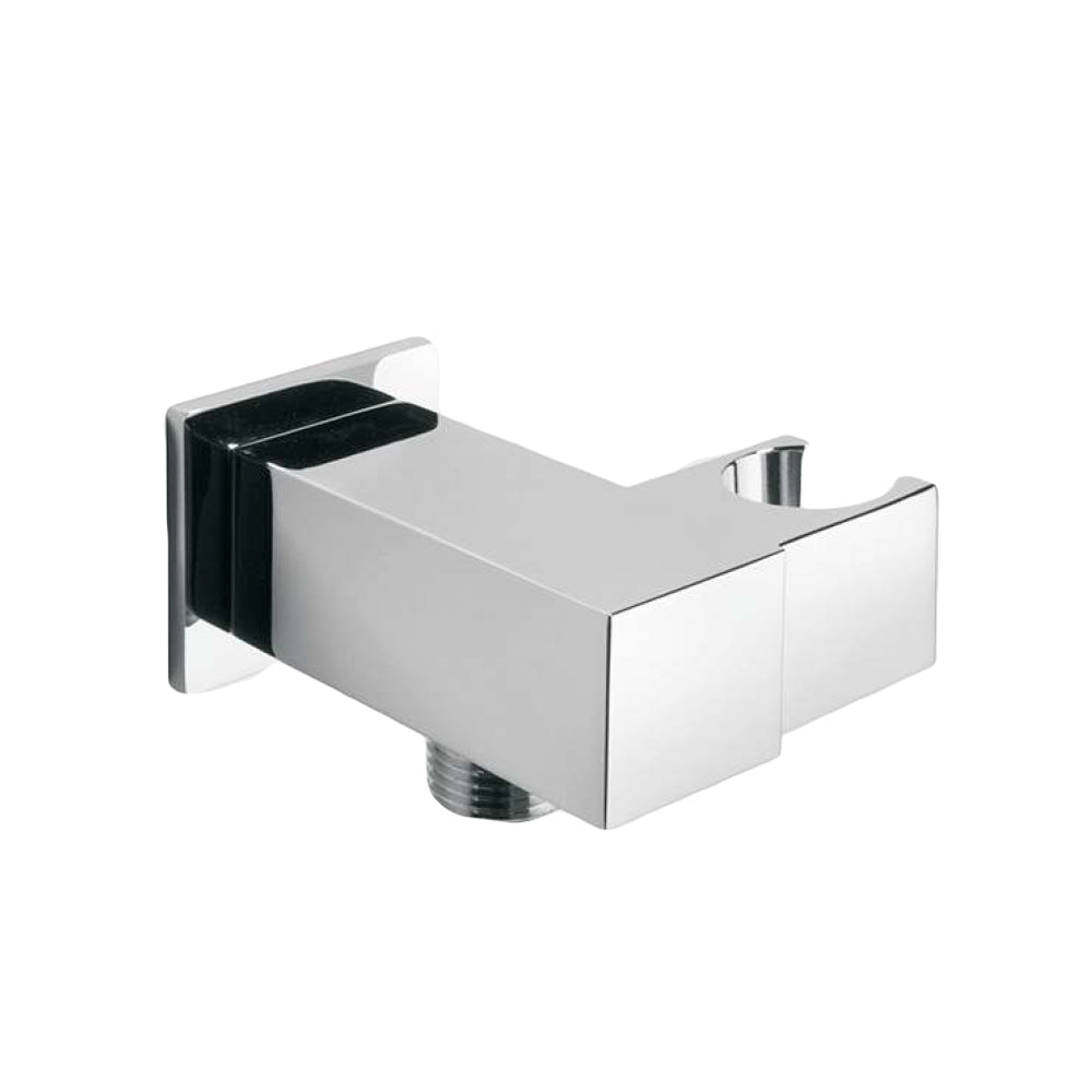 Punto acqua quadro con supporto girevole per doccetta in ottone cromato Ares by CeramicStore | Lo specialista del tuo bagno