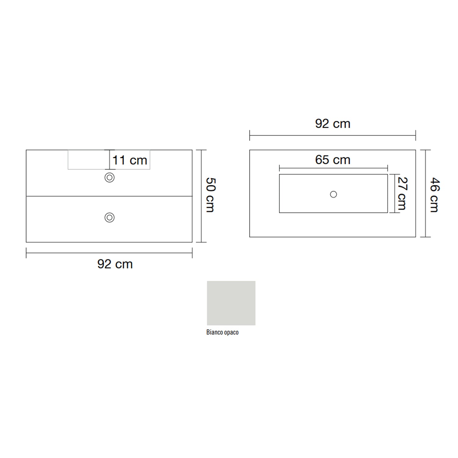 Mobile bagno sospeso con lavabo integrato modello Margherita - Bianco Opaco by CeramicStore | Lo specialista del tuo bagno