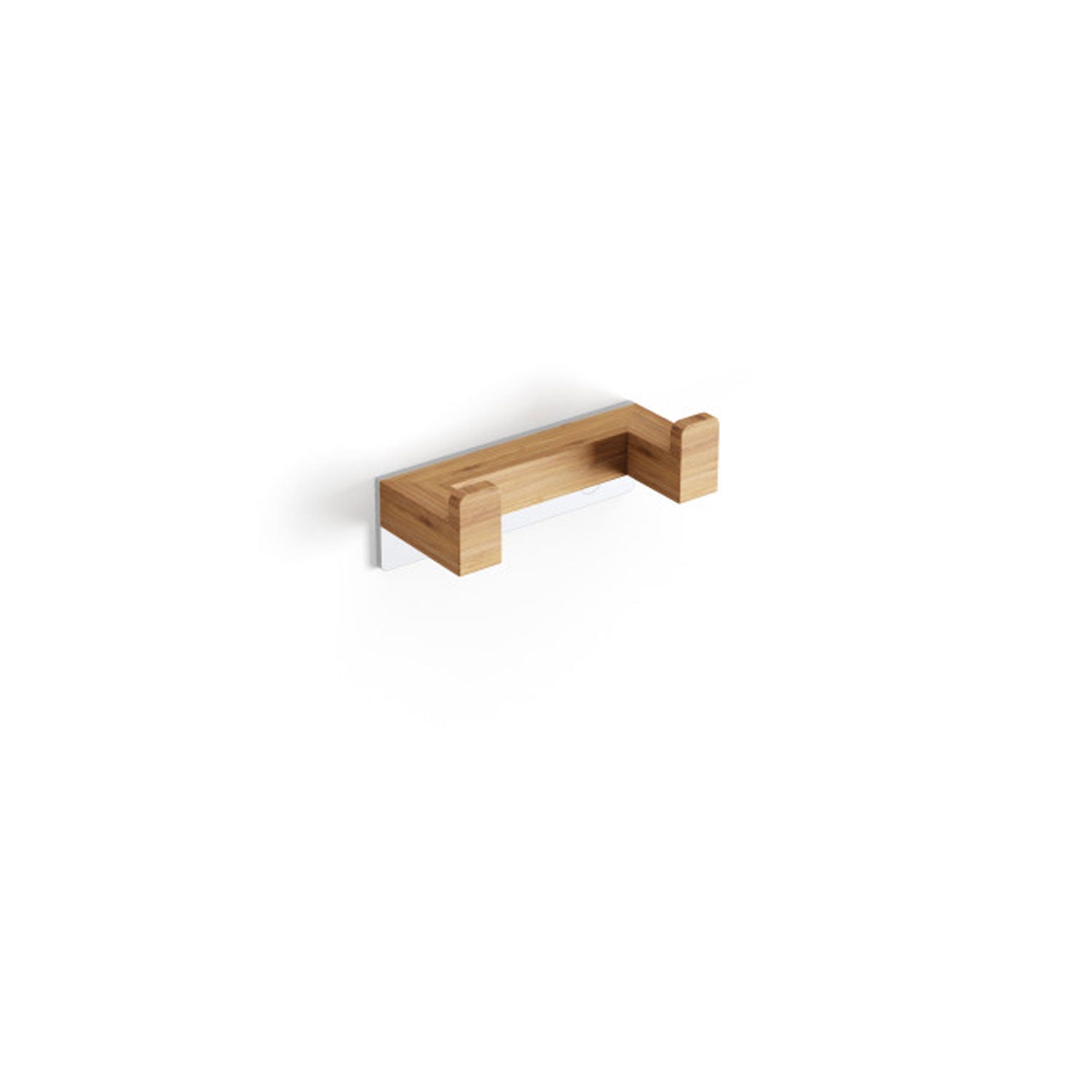 Appendino doppio da fissare a parete in legno Bamboo di Lineabeta by CeramicStore | Lo specialista del tuo bagno