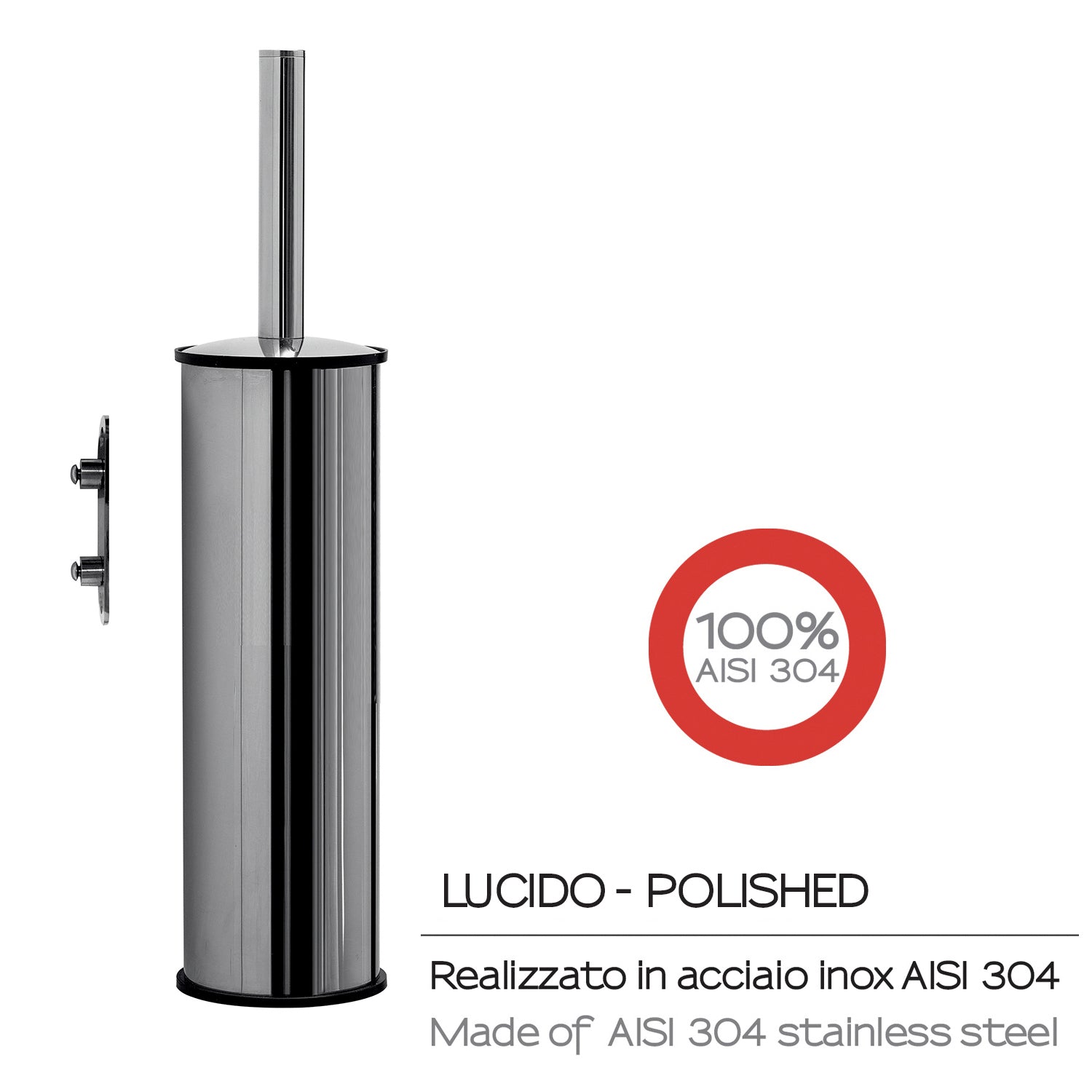 Scopino a parete in Acciaio Inox AISI 304 Gedy serie Project - Lucido by CeramicStore | Lo specialista del tuo bagno