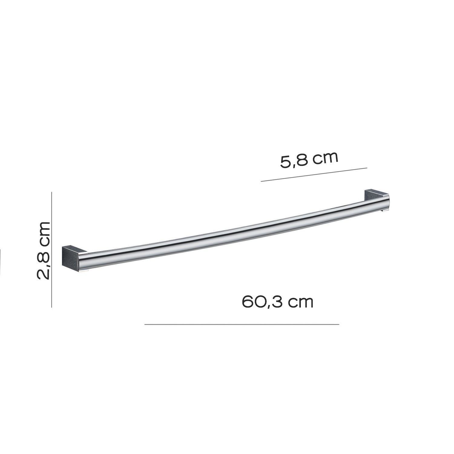 Portasalviette 60 cm a parete Kent di Gedy - Cromato by CeramicStore | Lo specialista del tuo bagno