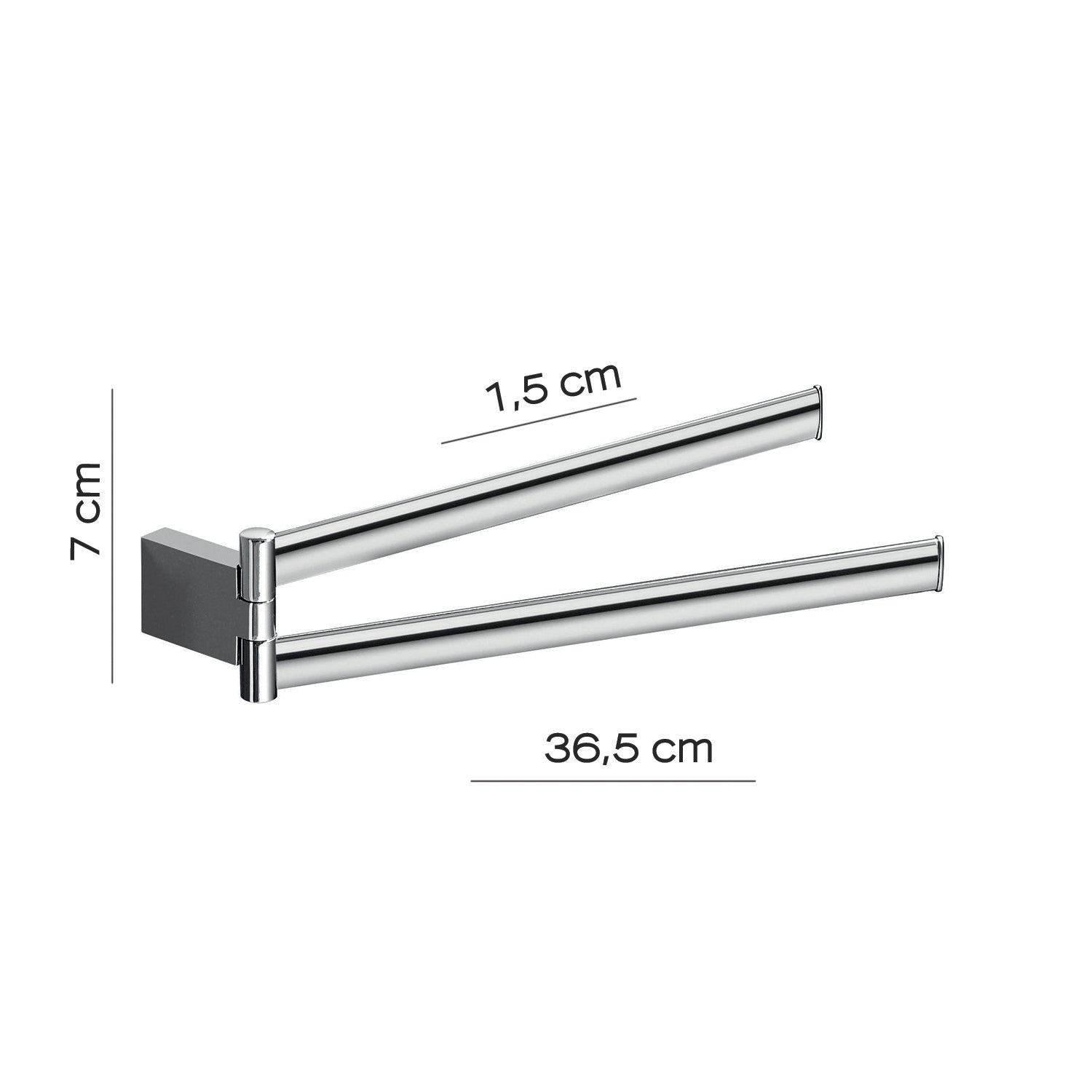 Portasalviette a snodo installazione a parete Kent di Gedy - Cromato by CeramicStore | Lo specialista del tuo bagno