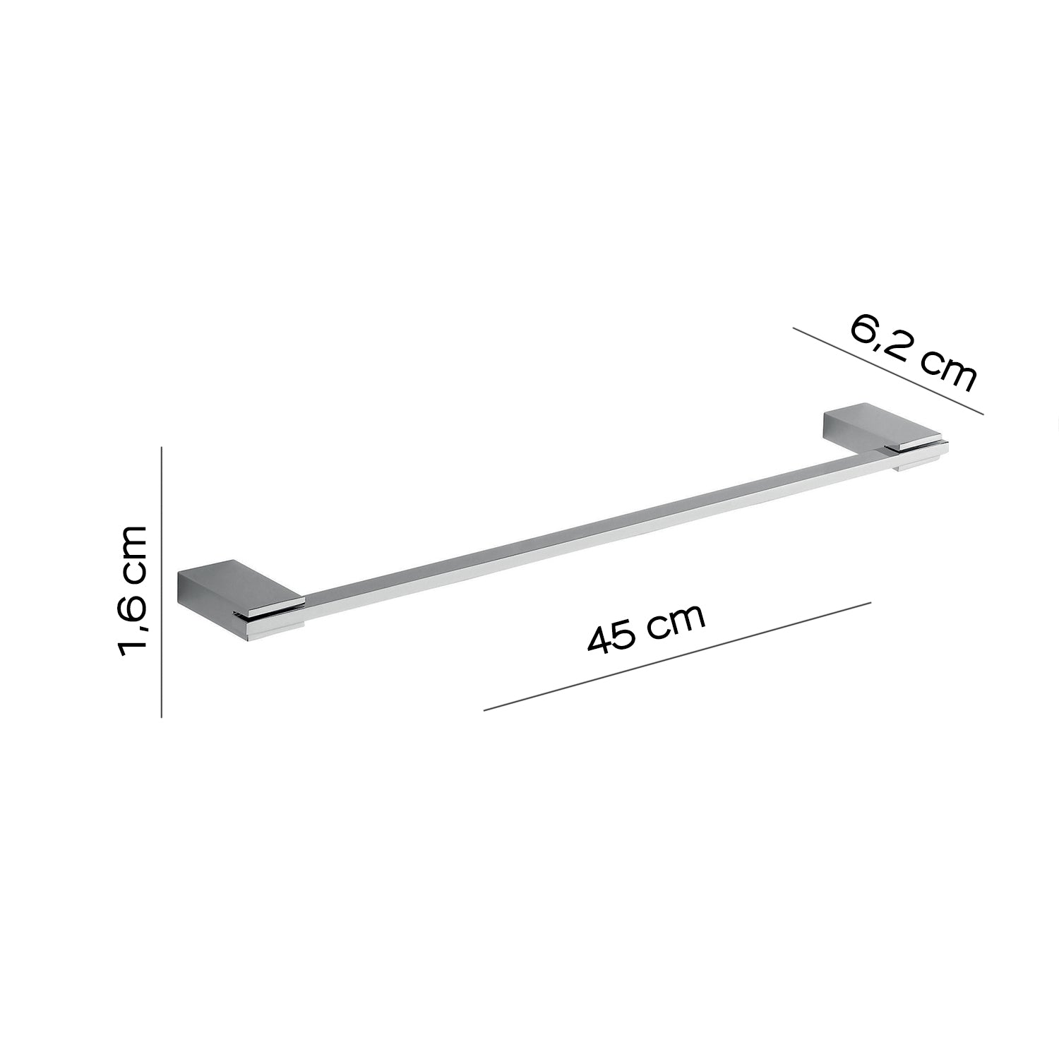 Portasalviette 45 cm in Acciaio Inox di Gedy serie Kansas - Cromato by CeramicStore | Lo specialista del tuo bagno