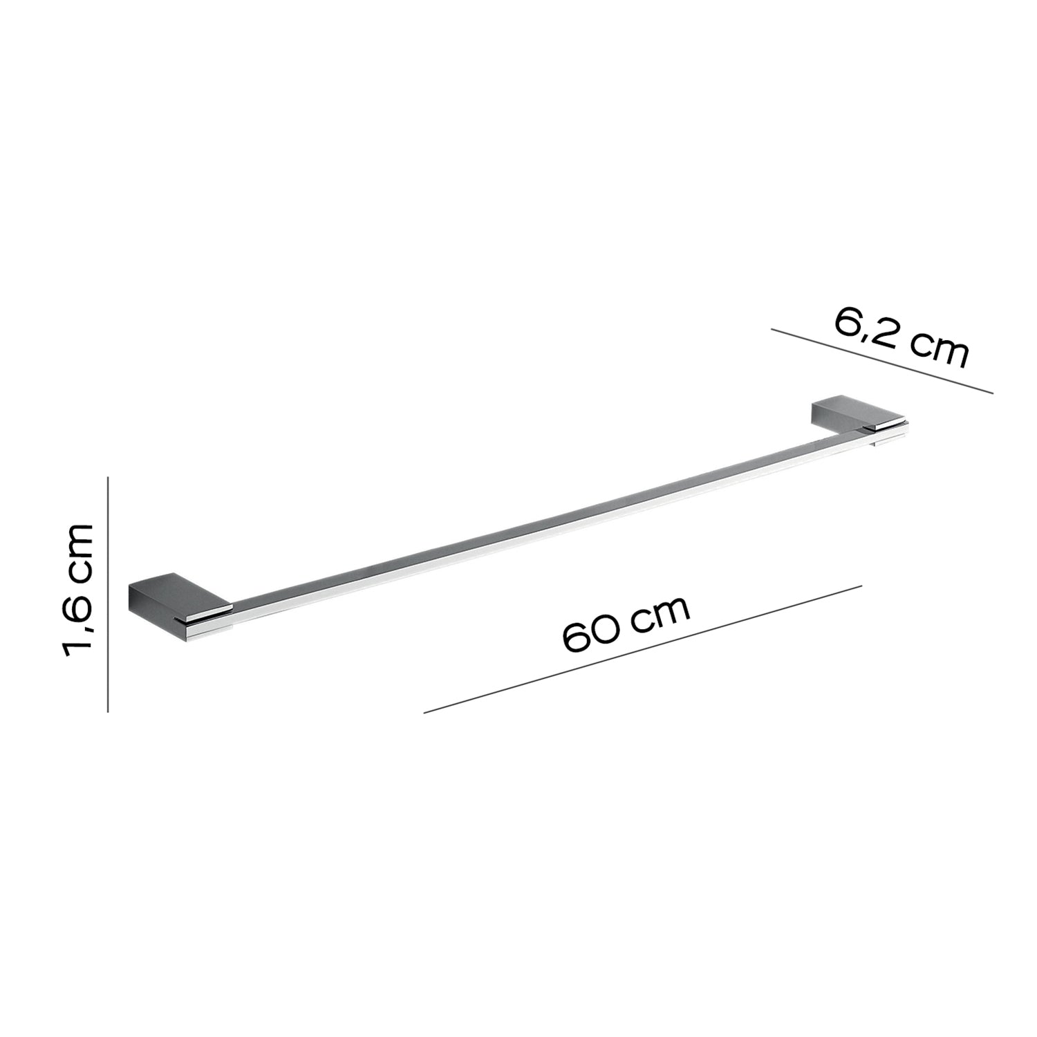 Portasalviette 60 cm in Acciaio Inox di Gedy serie Kansas - Cromato by CeramicStore | Lo specialista del tuo bagno