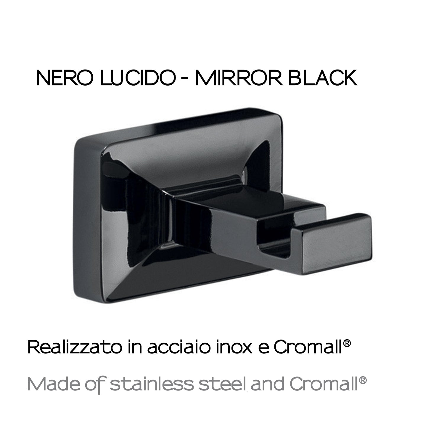 Appendiabiti a muro in acciaio inox collezione 'Gran Torino' by Gedy - Nero lucido by CeramicStore | Lo specialista del tuo bagno