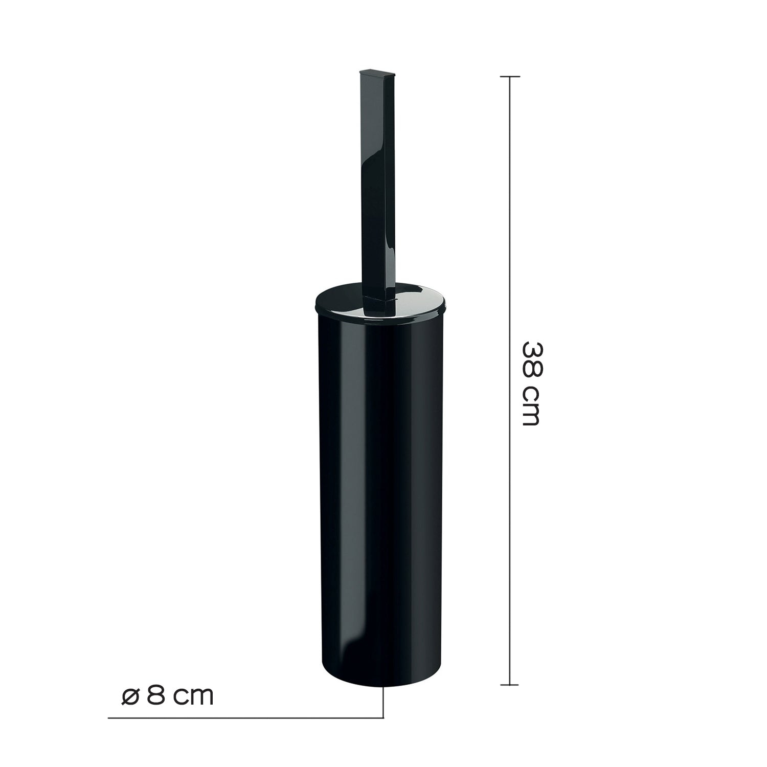 Porta scopino a muro in acciaio inox collezione 'Gran Torino' by Gedy - Nero lucido by CeramicStore | Lo specialista del tuo bagno