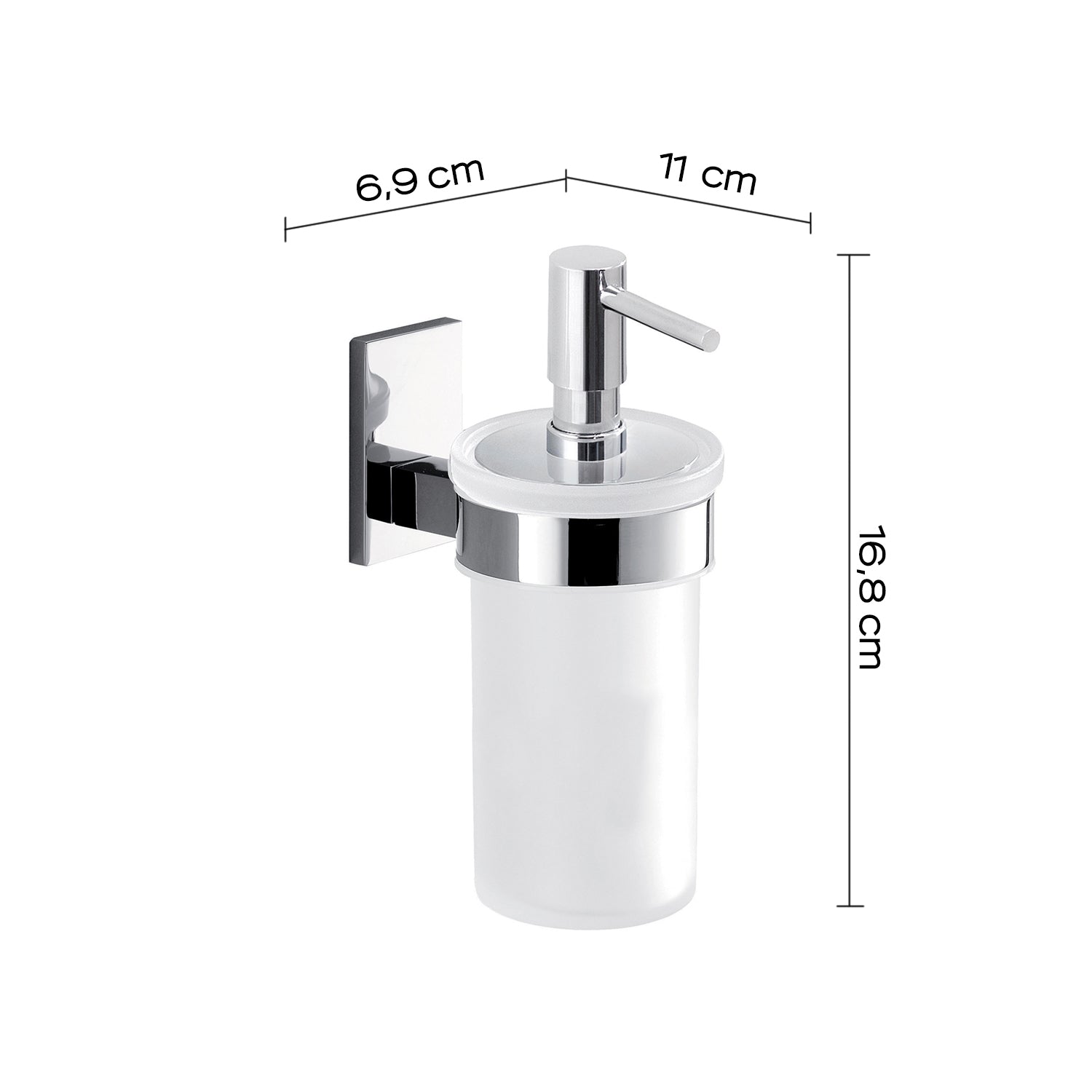 Gedy Dosasapone con erogatore in ABS cromato Maine in acciaio inox, Cromall e vetro satinato by CeramicStore | Lo specialista del tuo bagno