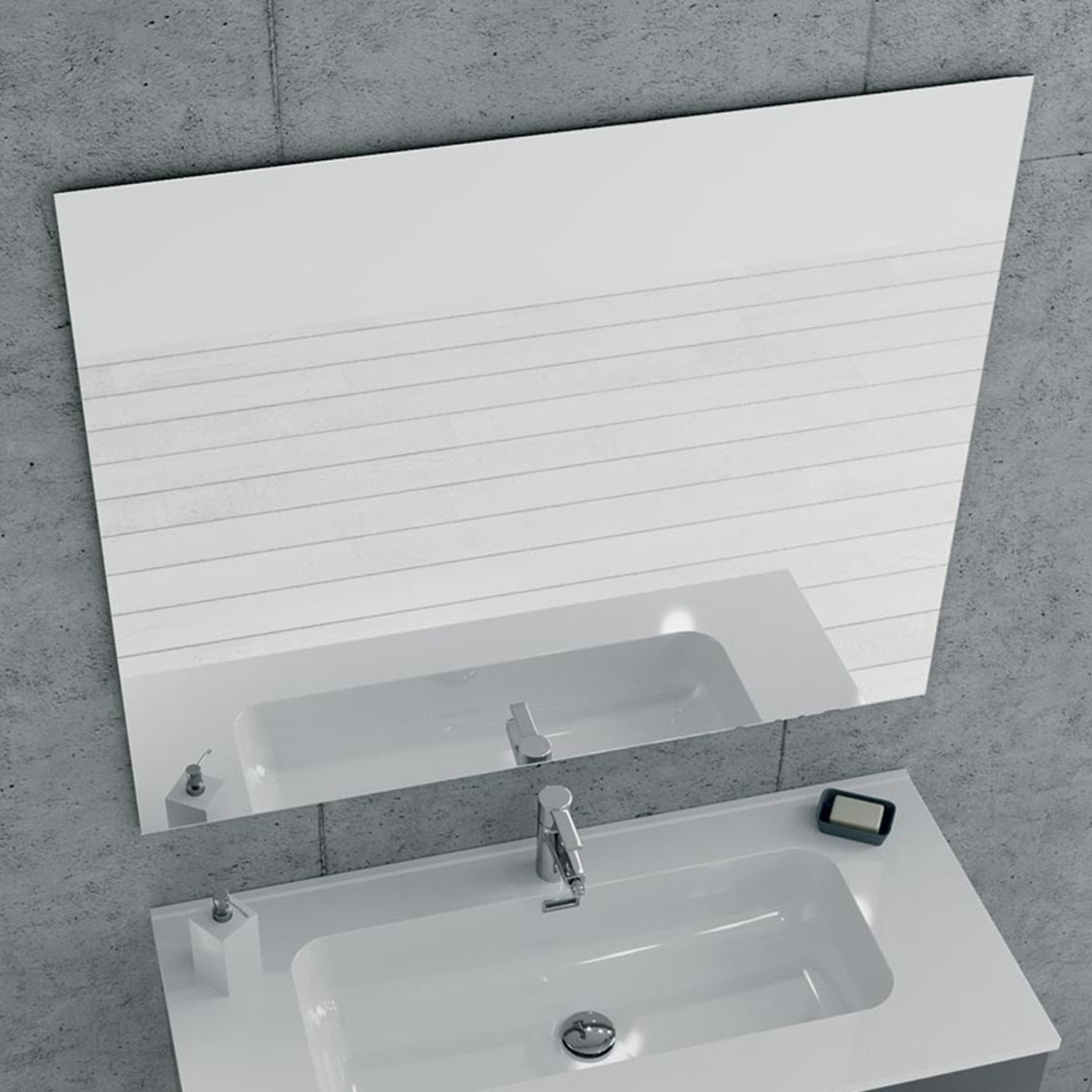 Specchio rettangolare Cubi&Co modello Lucea 70x70 cm filo lucido reversibile by CeramicStore | Lo specialista del tuo bagno