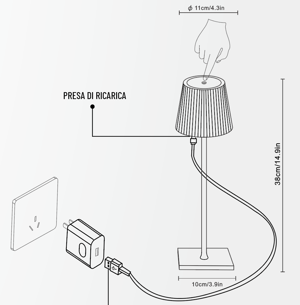 Lampada da tavolo a Led ricaricabile - Arancione by CeramicStore | Lo specialista del tuo bagno