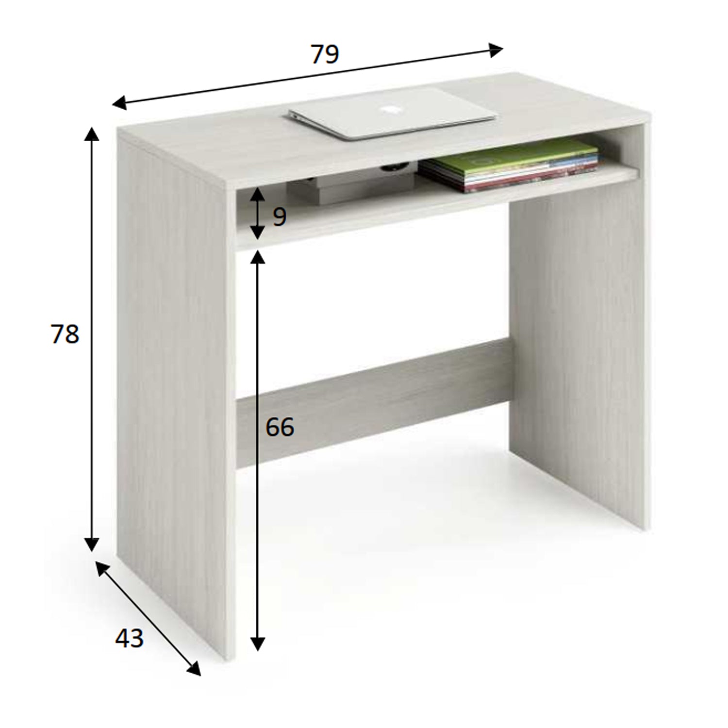 Scrivania modello Star con ripiano porta computer e vano a giorno - Bianco Alpes by CeramicStore | Lo specialista del tuo bagno