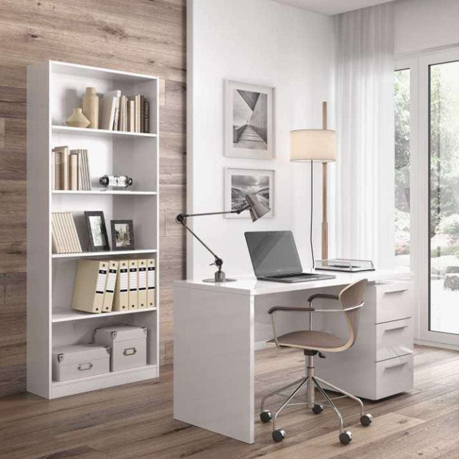 Scrivania con cassettiera modello Stylus - Bianco Opaco by CeramicStore | Lo specialista del tuo bagno