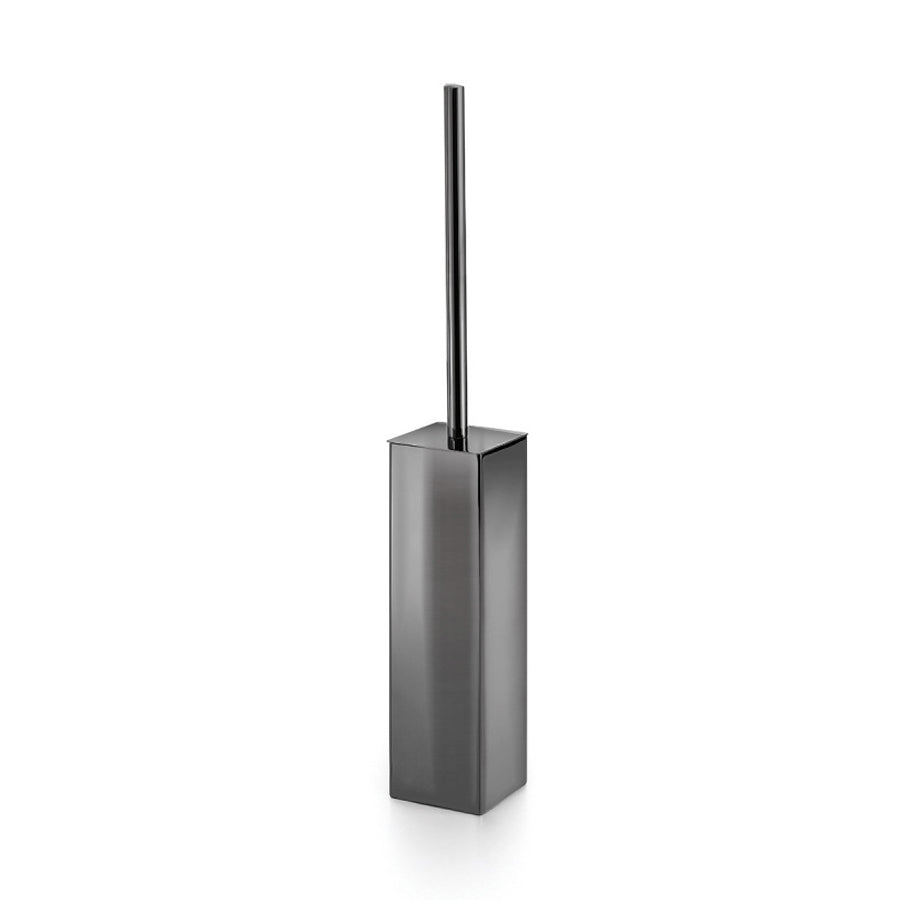Portascopino da pavimento in acciaio inox nichel nero forma squadrata Lineabeta collezione Skoati by CeramicStore | Lo specialista del tuo bagno