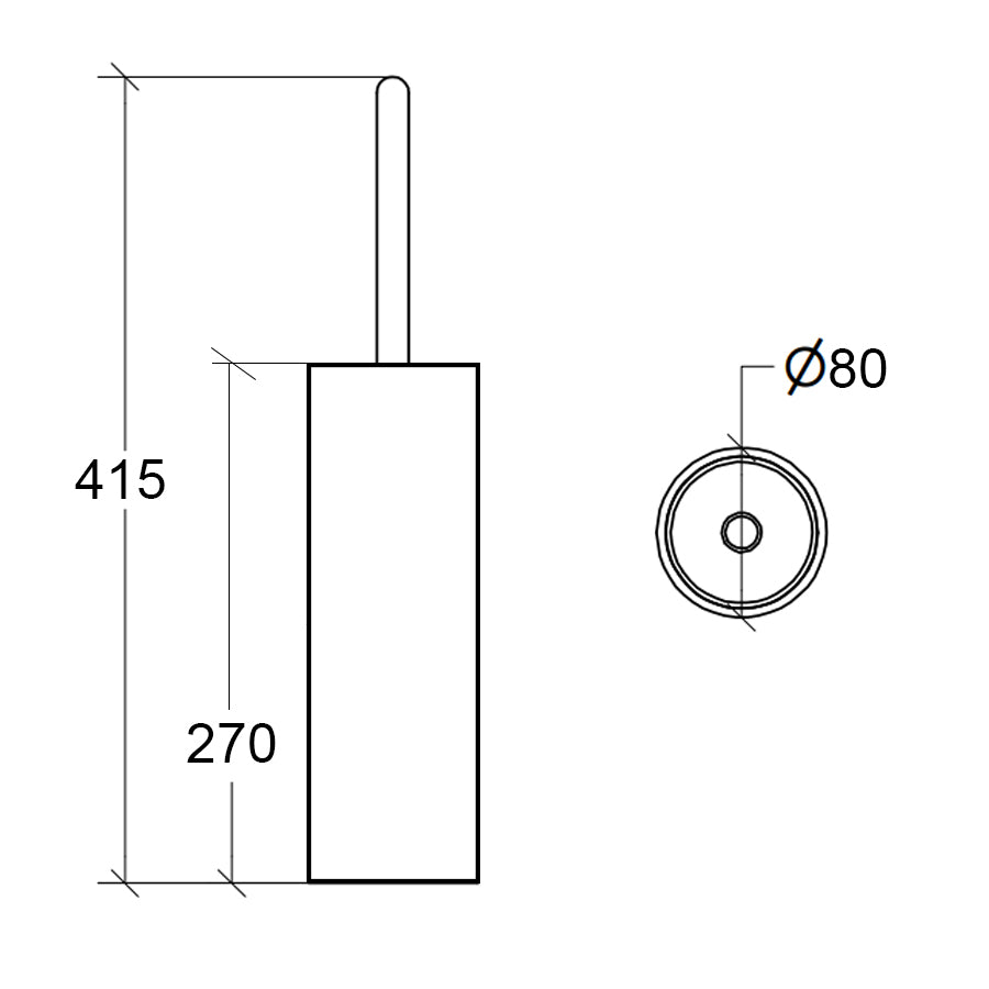 Portascopino da pavimento e a parete in acciaio inox satinato forma cilindrica Lineabeta collezione Skoati by CeramicStore | Lo specialista del tuo bagno