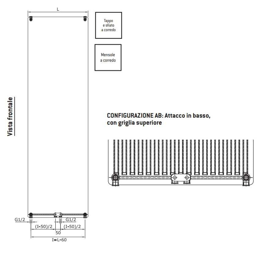 Termoarredo design linea TermoCrea Modello 'Adele' cm 140x40 by CeramicStore | Lo specialista del tuo bagno