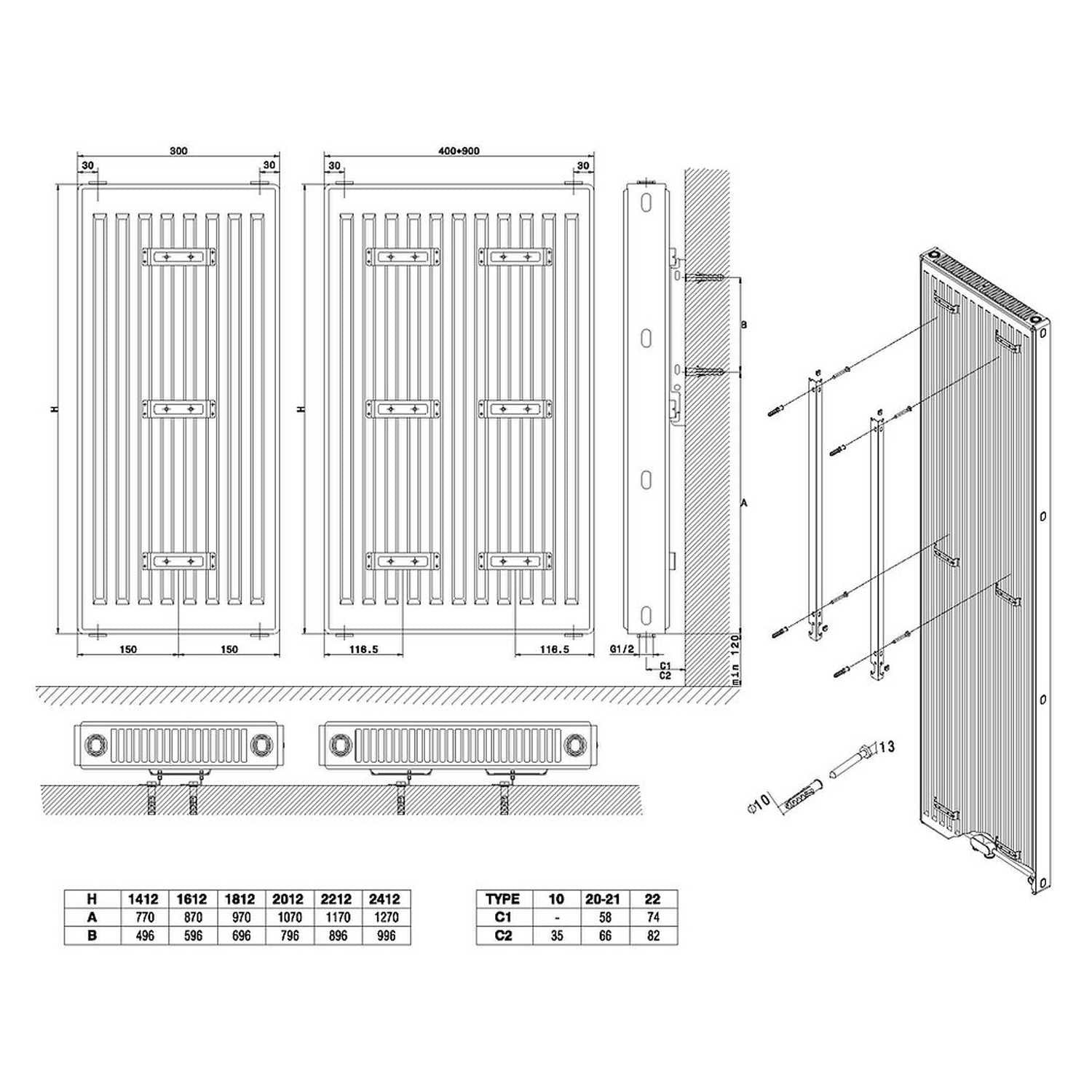 Termoarredo design linea TermoCrea Modello 'Adele' cm 140x40 by CeramicStore | Lo specialista del tuo bagno